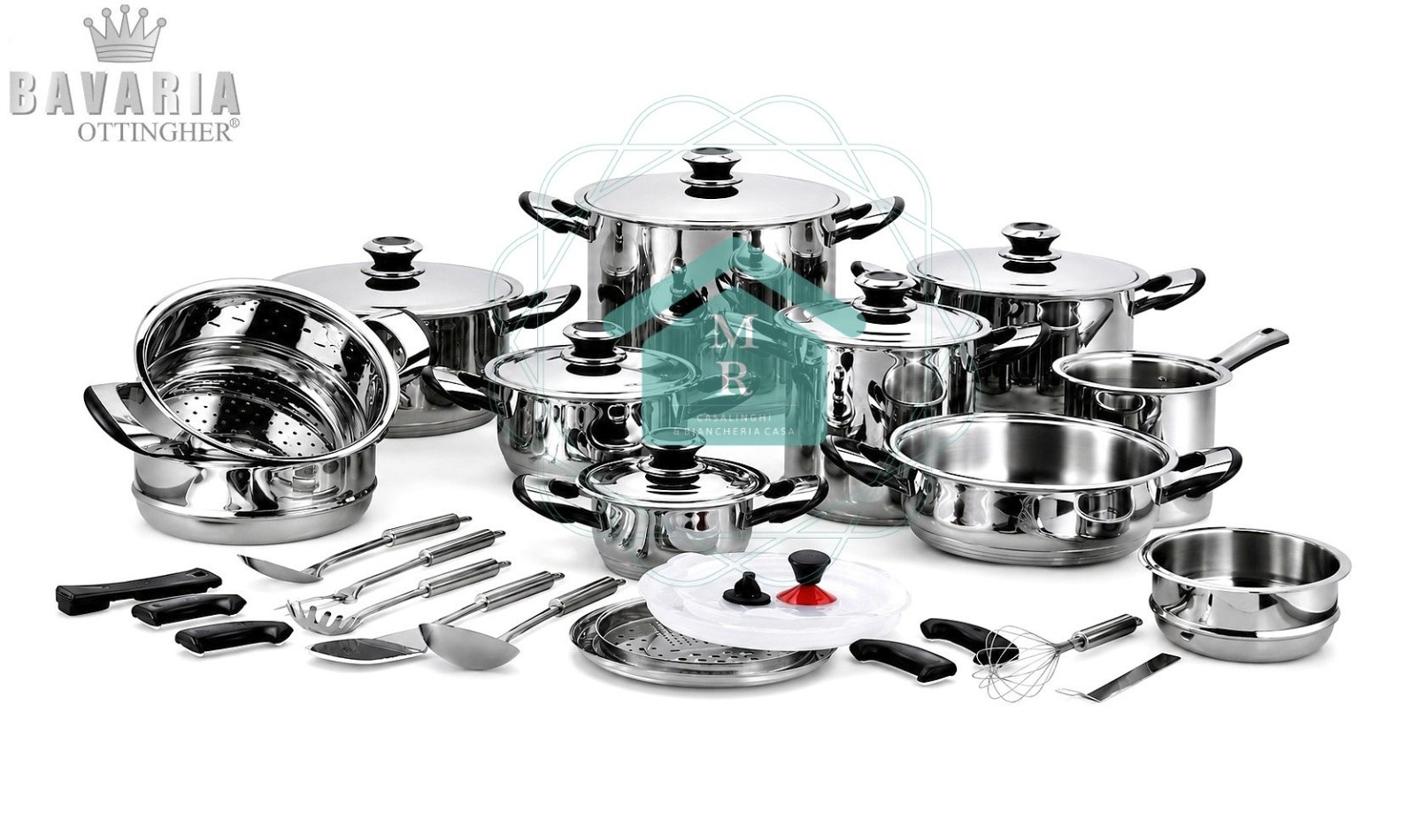 36pc Pot Battery Bavaria Ottingher Dietetic Series Stainless Steel Induction
