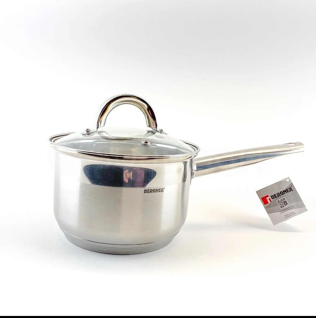 Bergner Essential Series Stainless Steel 1.8-qt Saucepan with Lid Cookware NWT