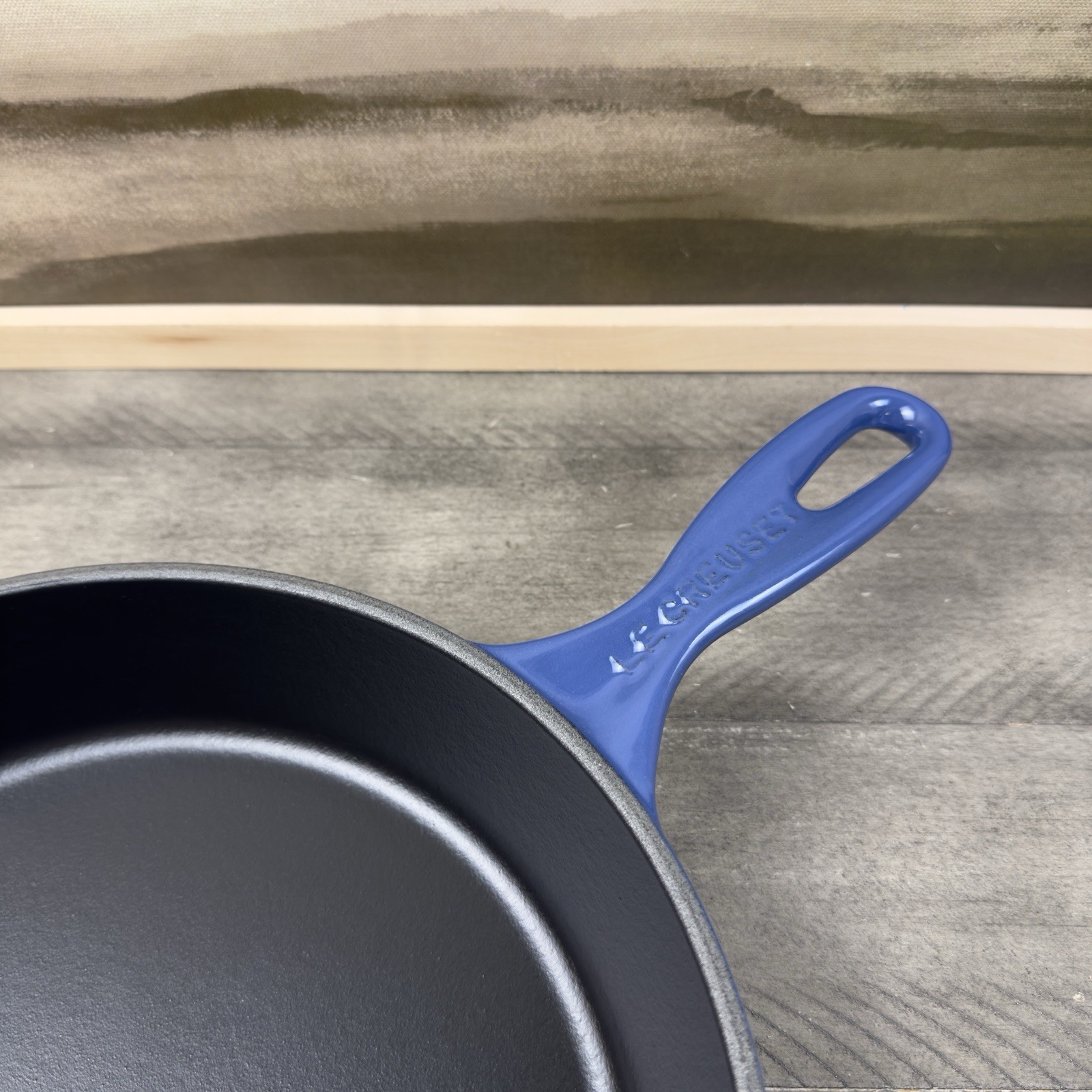Le Creuset Signature Enameled Cast Iron Deep Skillet 10 1/4” Lapis Scuffed Read