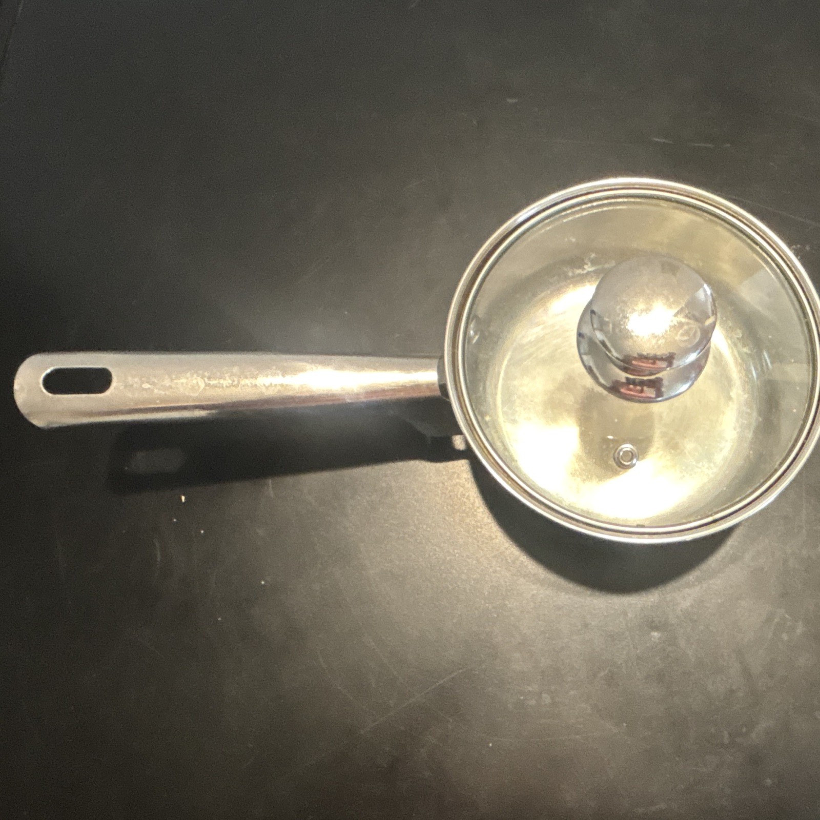 Stainless Steel 16 oz Saucepan w/ Lid, Long Handle, Gas/Electric Compatible