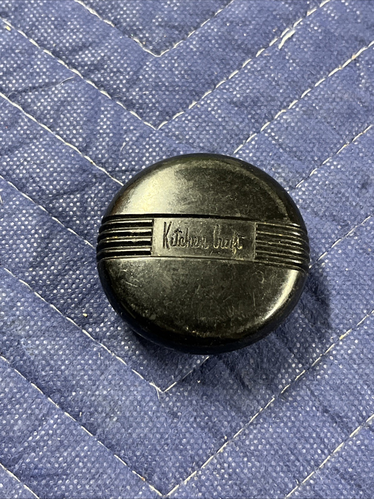 Vintage MCM Kitchen Craft Cookware Lid Knob replacement part Black