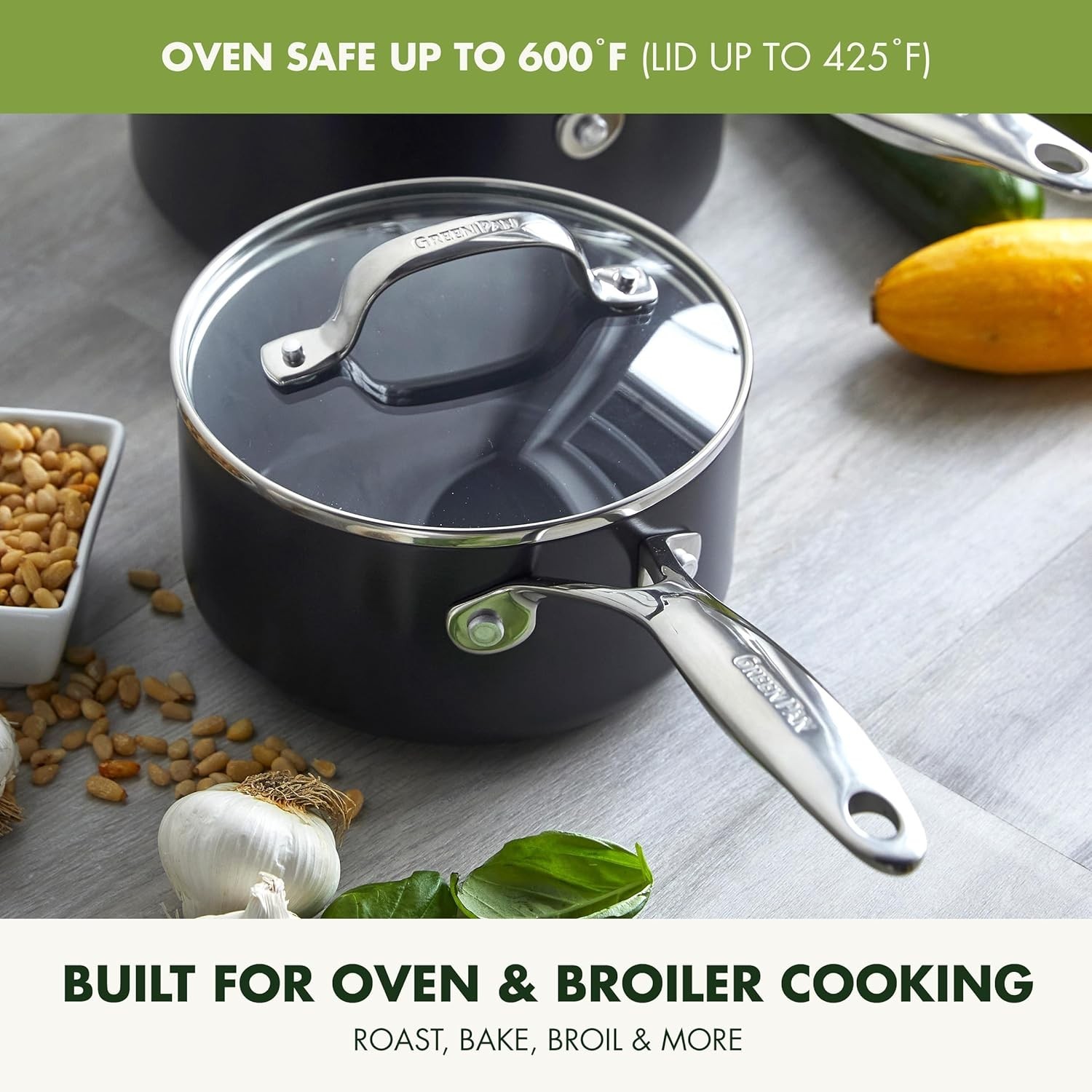 Induction-Ready Valencia Pro Nonstick Cookware Set – 1.66QT & 3.3QT Durability