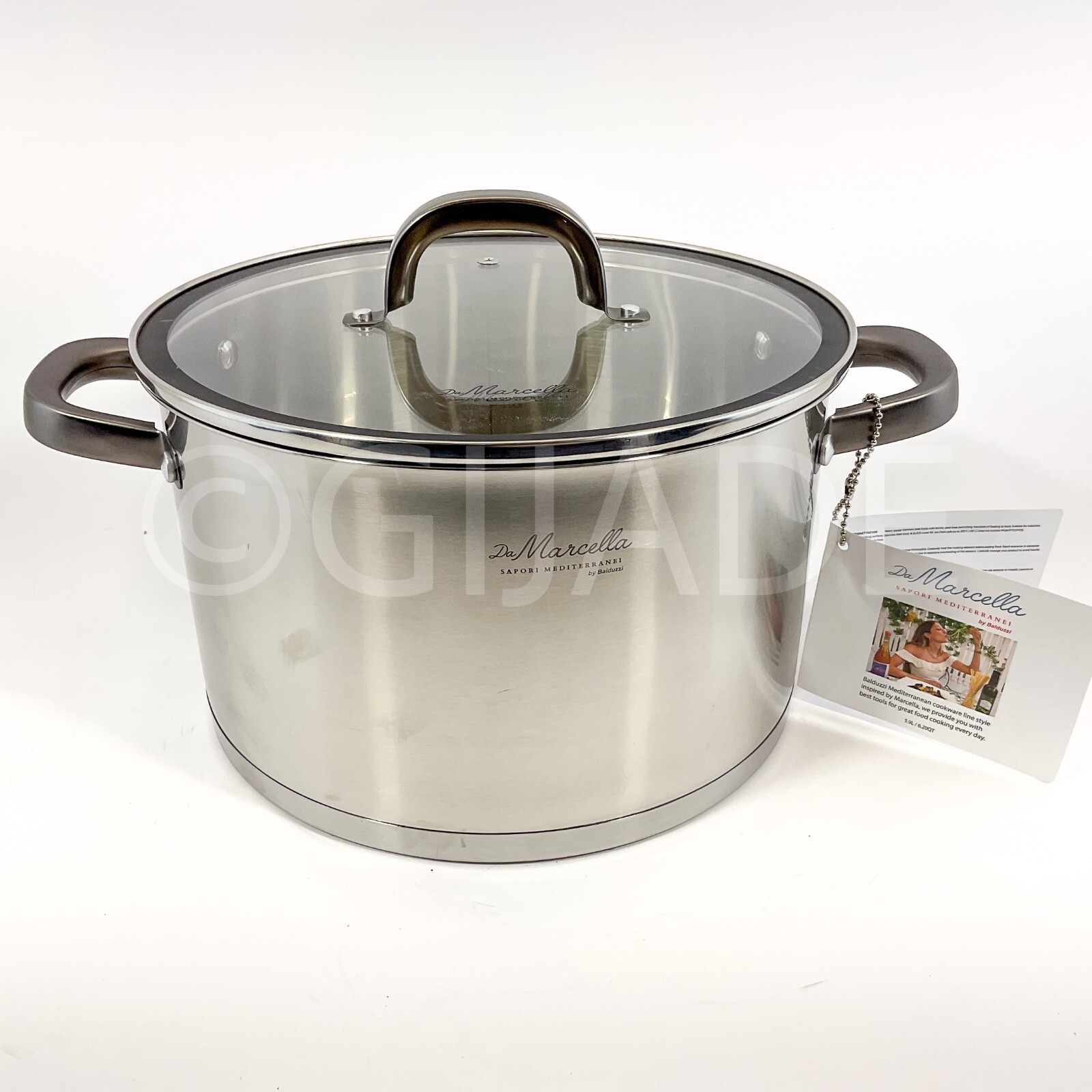 Da Migliori Sapori Mediterranei Balduzzi Stainless Steel 6.2-qt 9.5″ Stock Pot