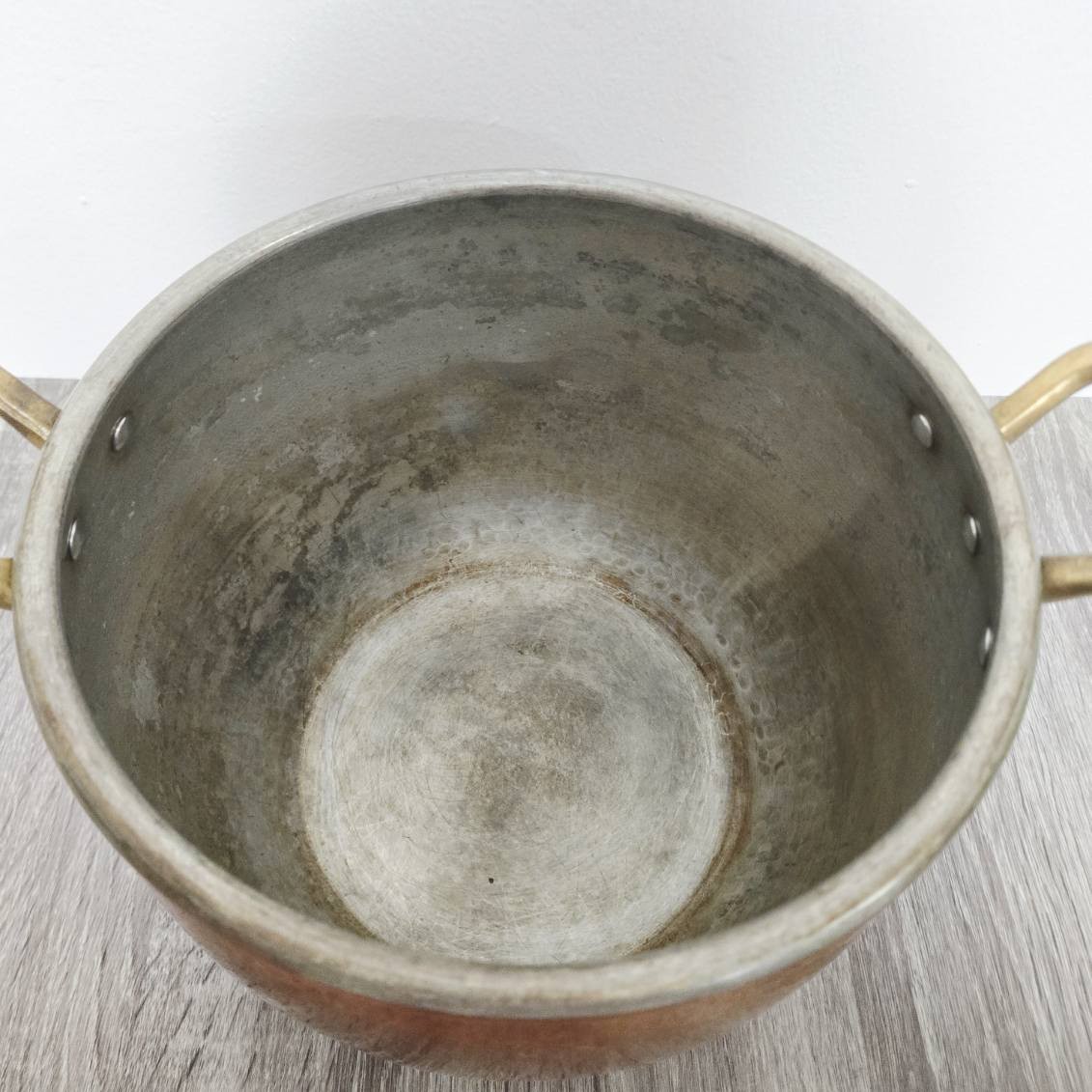 Ruffoni Historia~Hammered Copper Stock Pot 7.5 Qt. Tin Line NO Lid~Italy. READ⚠️