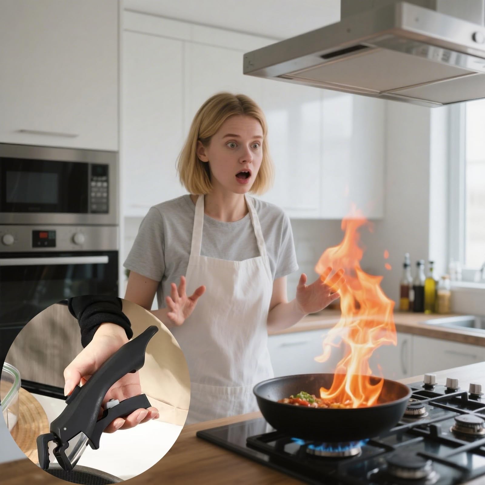 2 PCS Black Removable Detachable Pan Gripper Pot Handle Heat Resistant