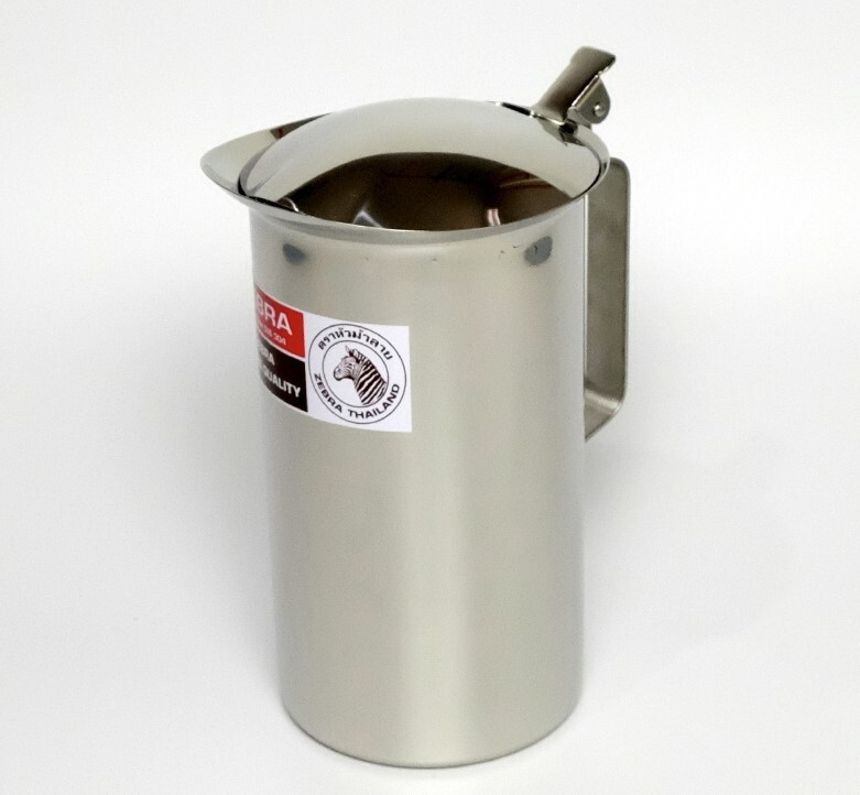 Thai Zebra Brand Water Jug Pouring Mouth with Lid Kitchenware Stainless 11cm