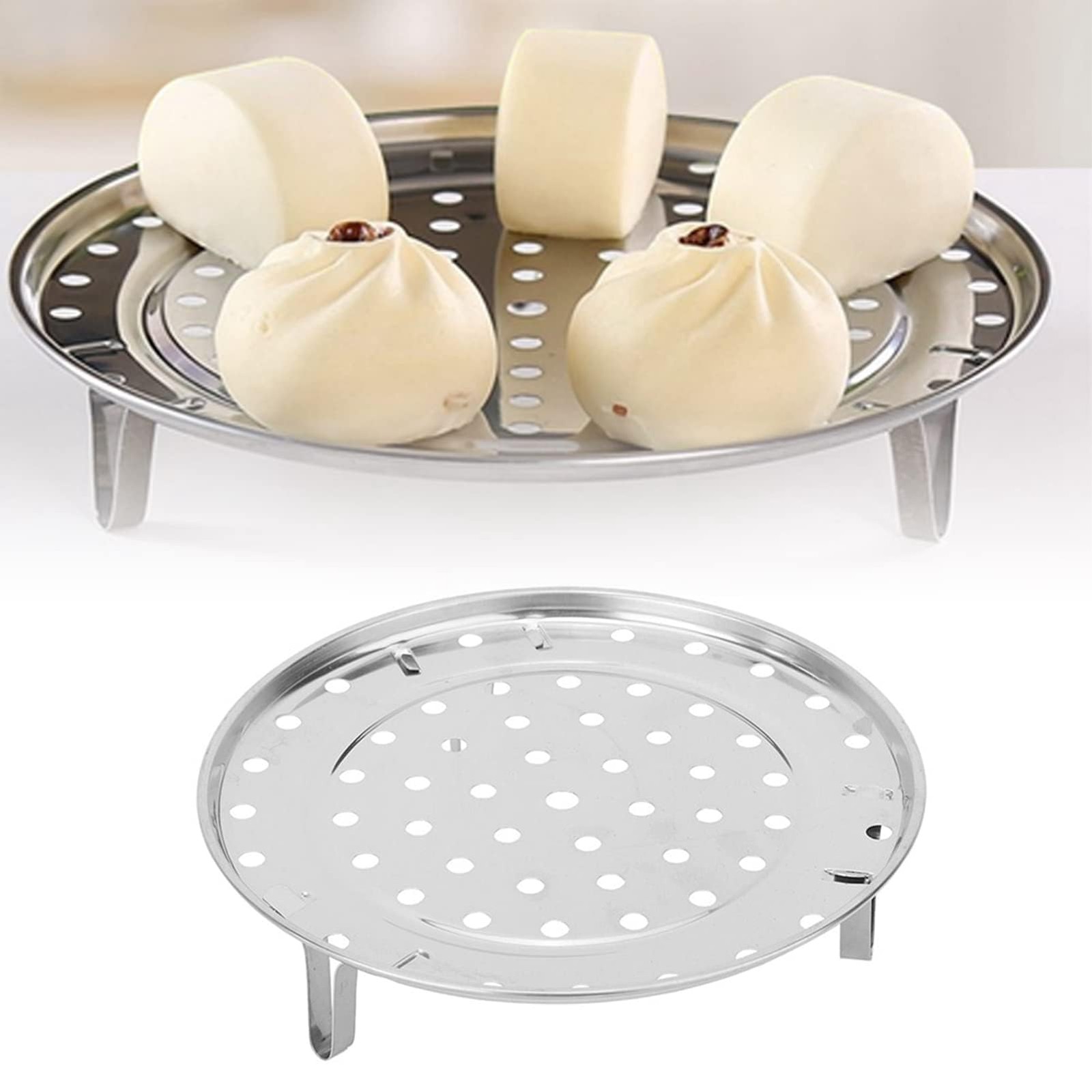 Round Steamer Rack, Stainless Steel Steaming Rack Stand Steam Tray Multifunct…