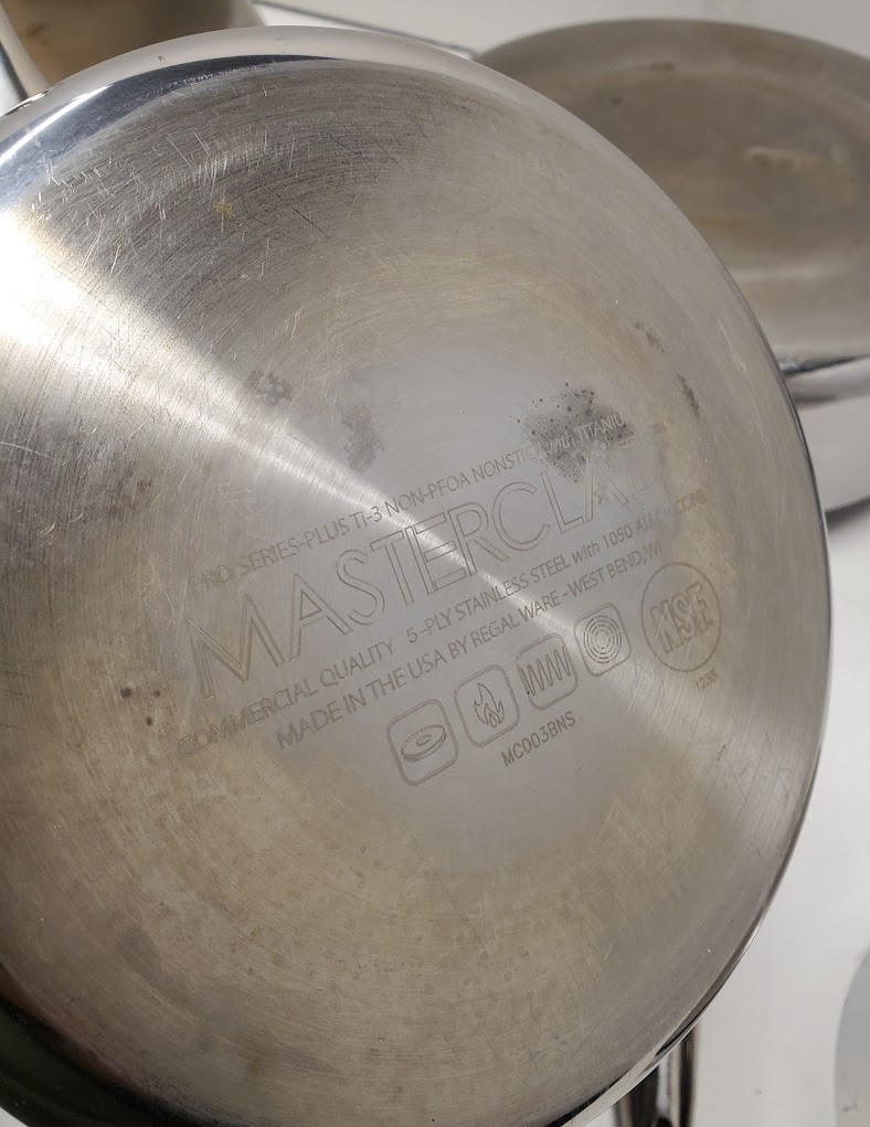 MasterClad 11pc Pro-Series Plus Ti-3 NONSTICK Stainless Steel 5-Ply Regal Ware