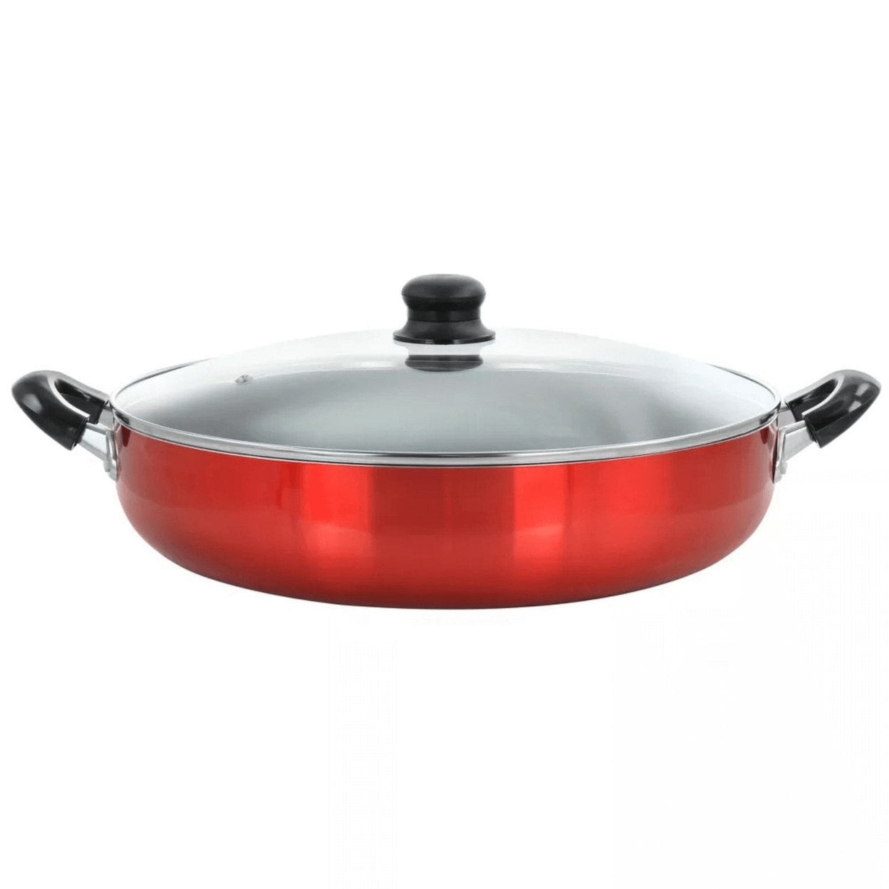 Better Chef 14 Inch Aluminum Non-Stick Deep Fryer Red Model DF1402R Glass Lid