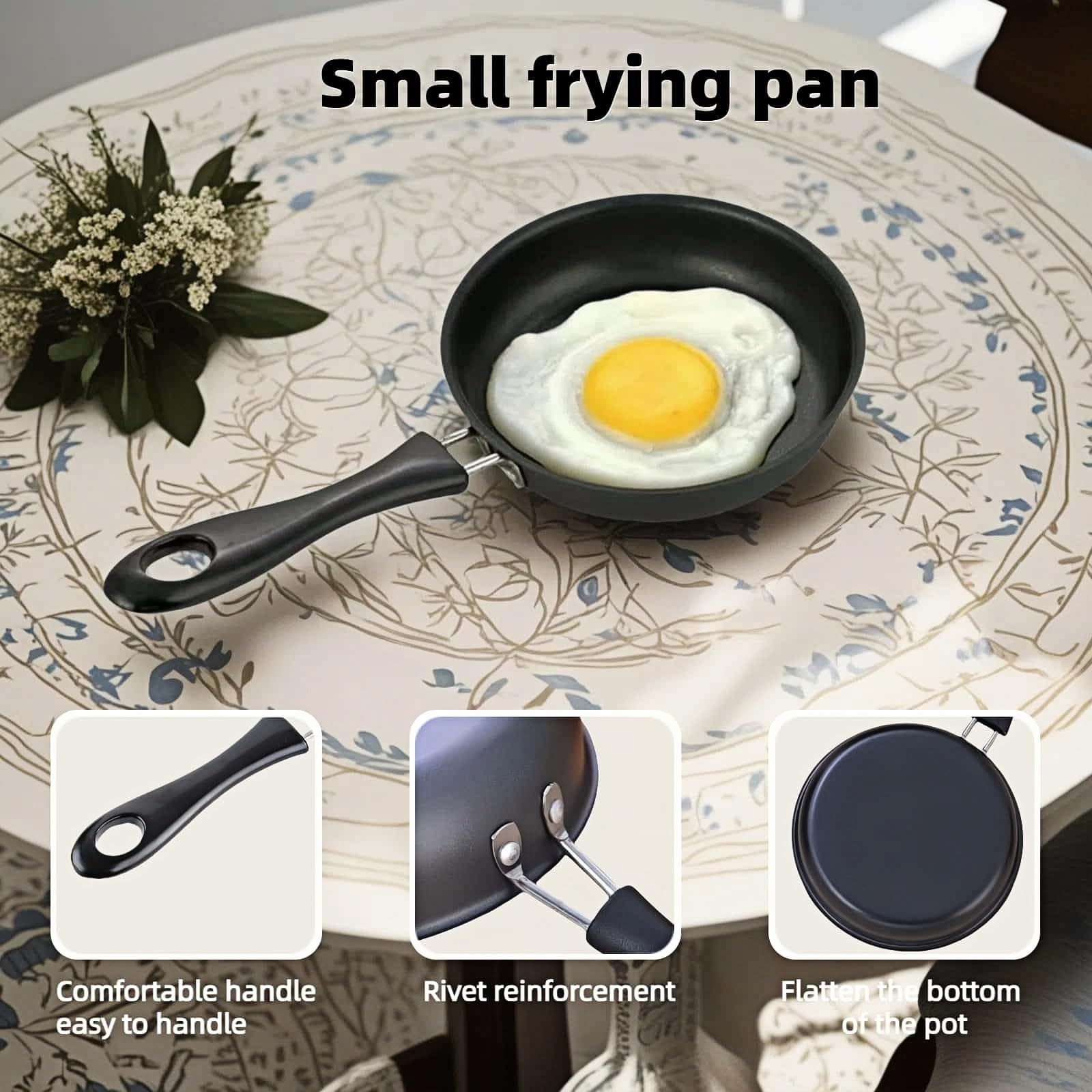 FANBODTA 4.7inch Mini Non-Tick Egg Pan – 5-Layer Coating, Dishwasher Safe, Ga…