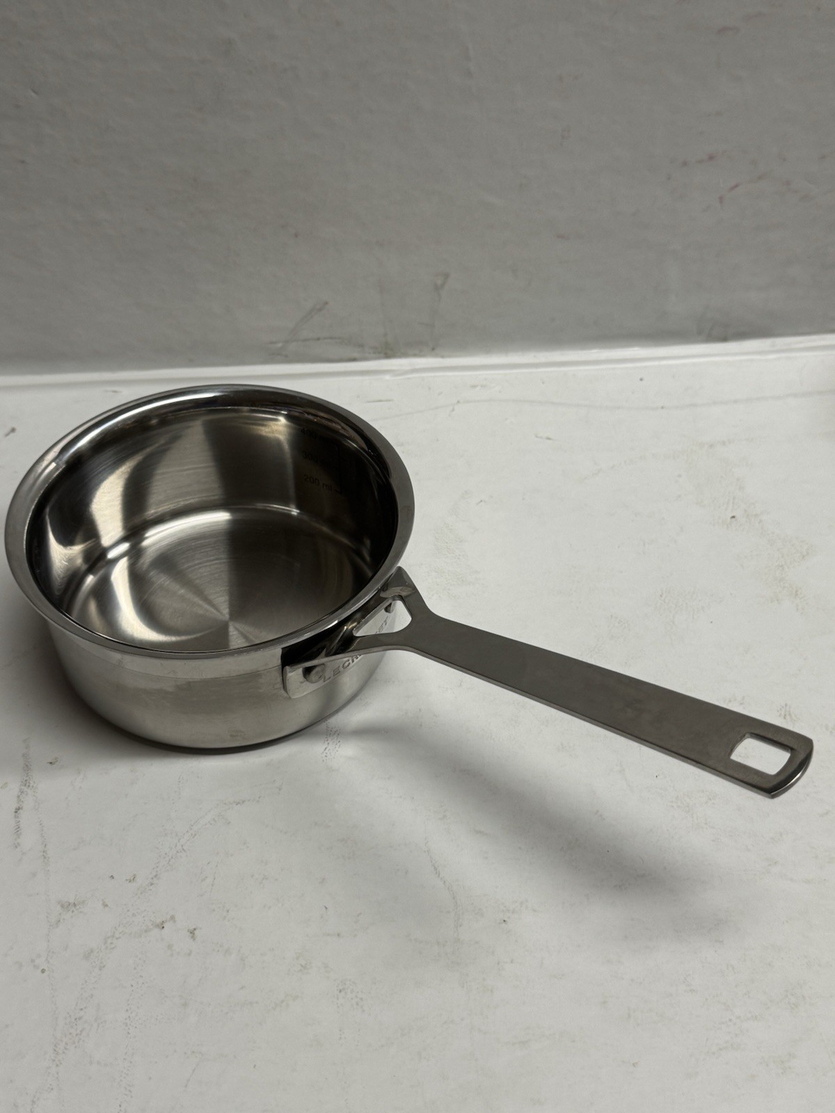 2 Cup Measuring Pan LE CREUSET 4.25” Stainless Sauce Pan Measure Lines 1.5” C