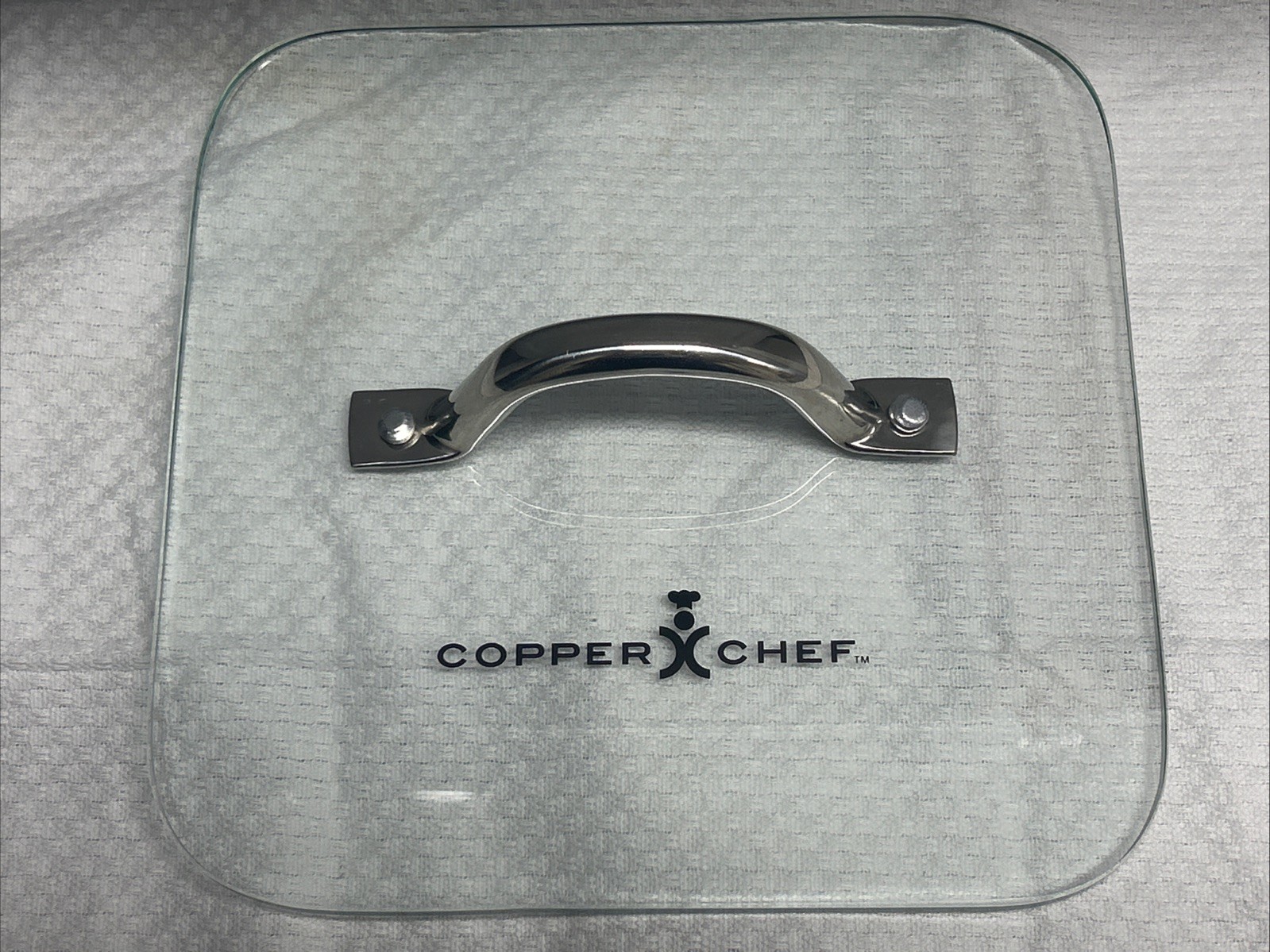 Copper Chef Glass Square Rimless Food Press Bacon Burgers Panini 7″ x 7″ Flat