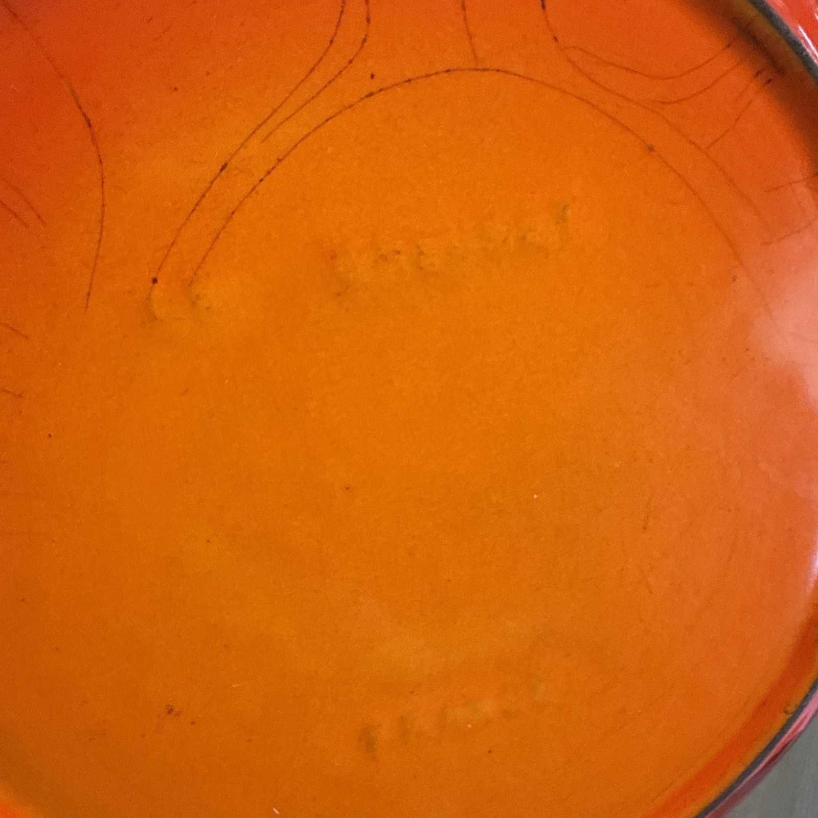 Vintage Le Creuset 6.5″ Orange Enameled Cast Iron 16 Small Fry Pan Skillet