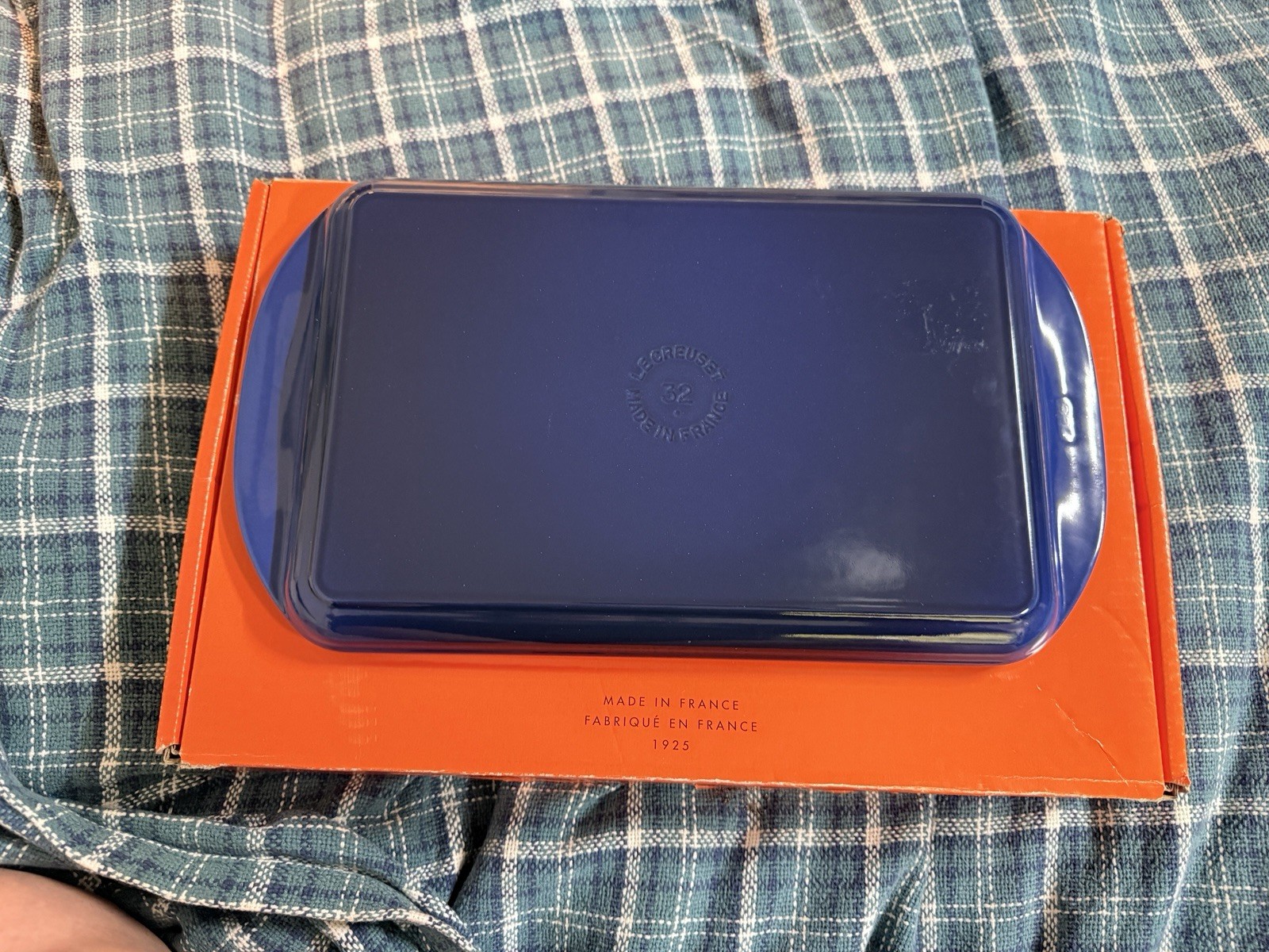 Le Creuset Lapis Blue 32cm Rectangular Skinny Grill Cast Iron New in Box