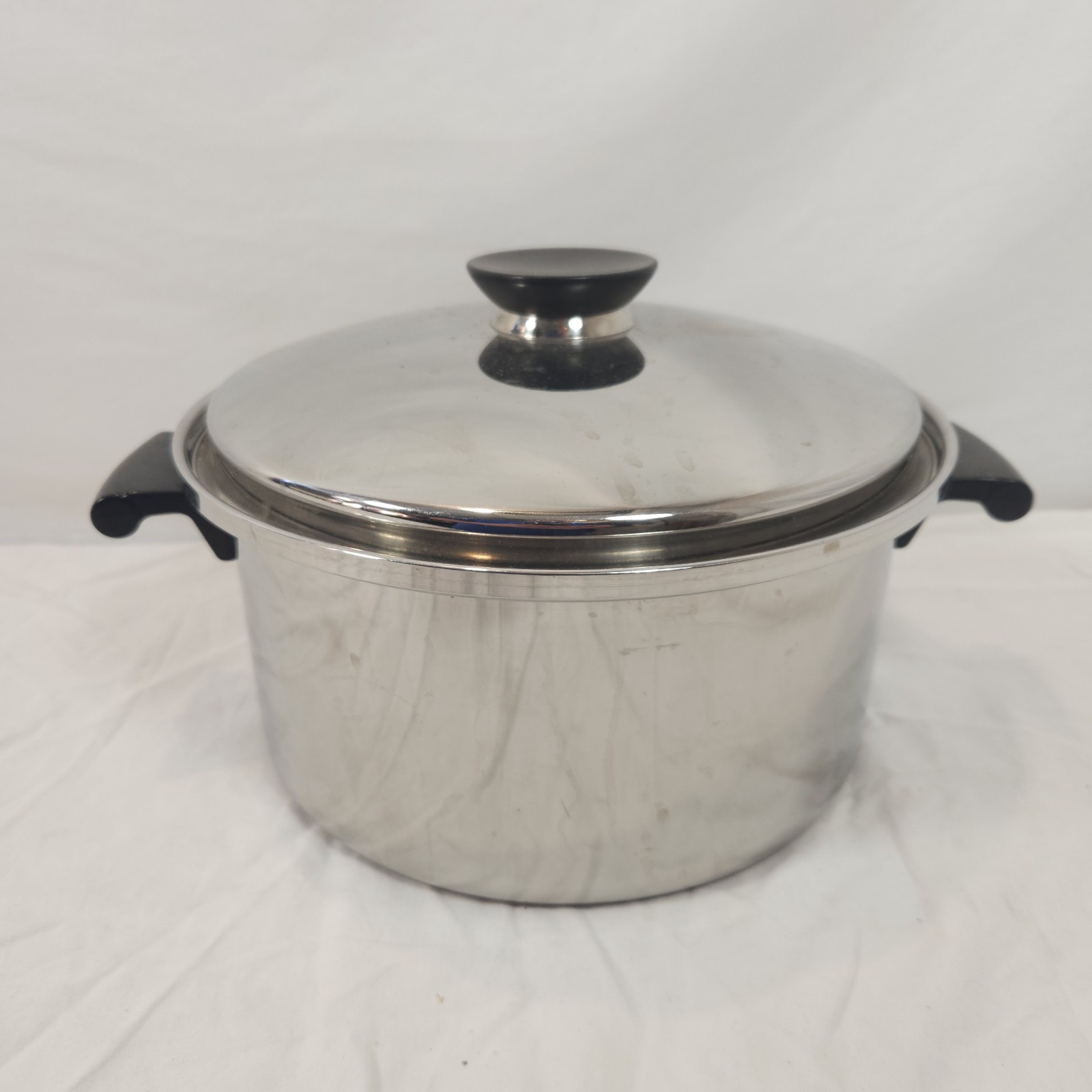 Vintage Seal O Matic 5 Qt Stock Pot Stainless USA 3 Ply Cooking