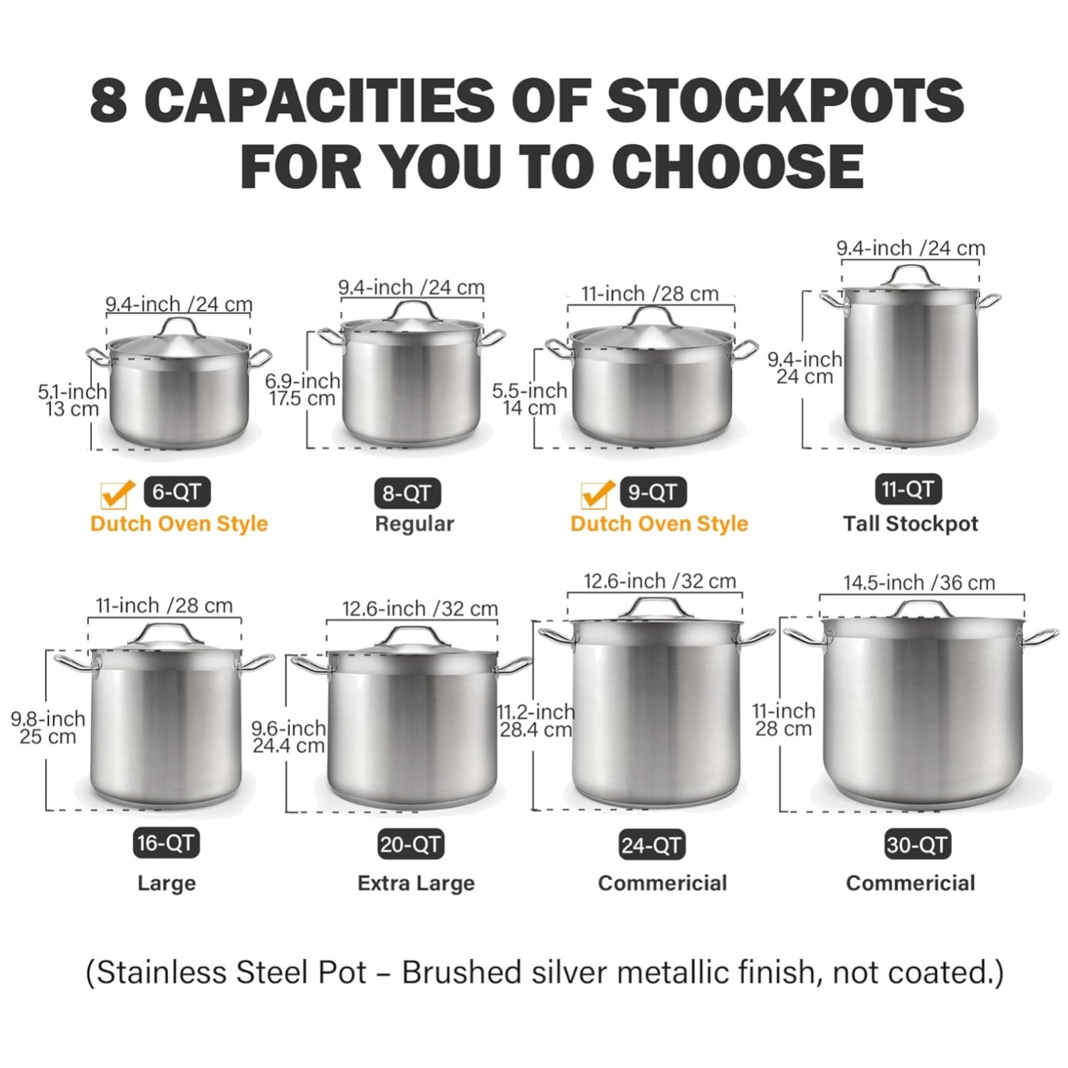 Commercial Grade 20 Quart Stockpot with Lid~–