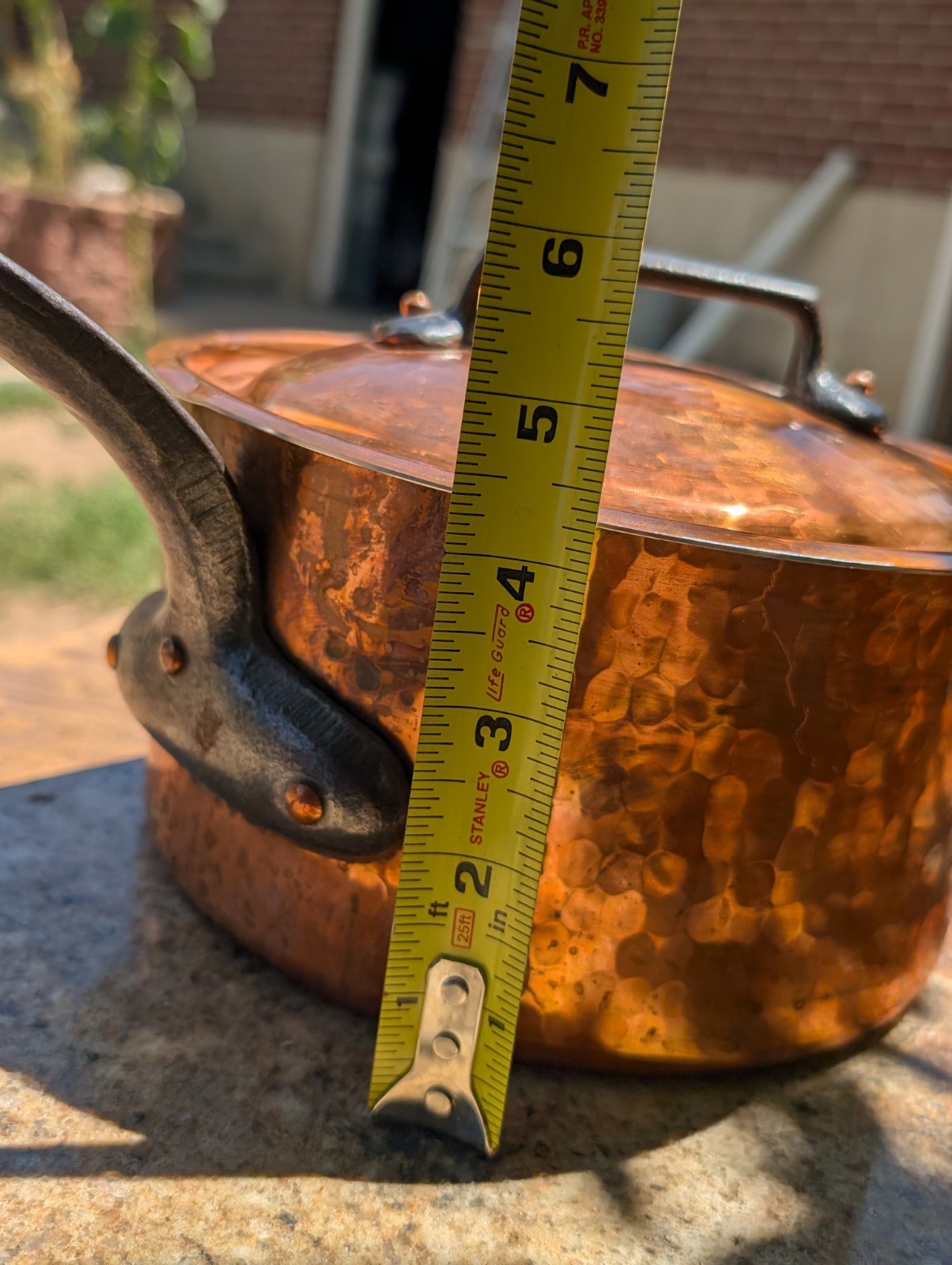 Hand Made In France 8-1/2″ Copper Pot & Lid -Made in France