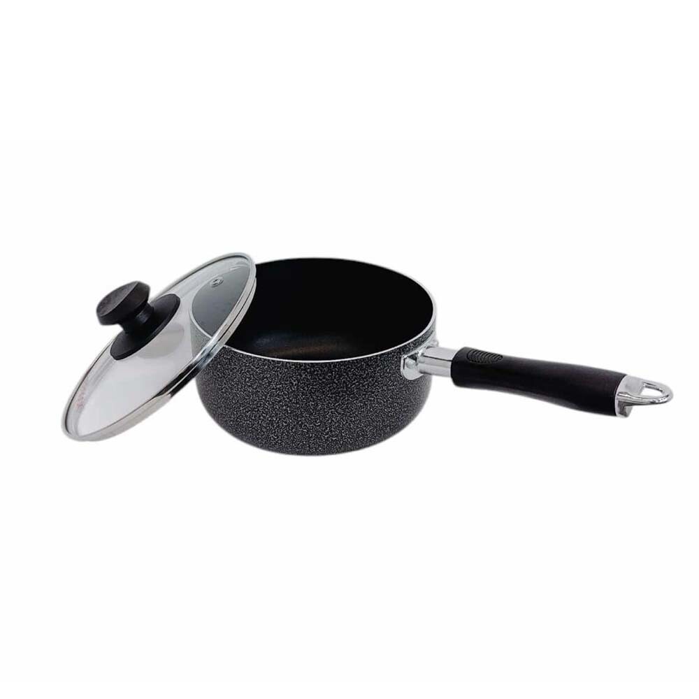 7″ (18CM) Nonstick Sauce Pan with Lid, 2QT Cooking Pot, Ergonomic Plastic Handle