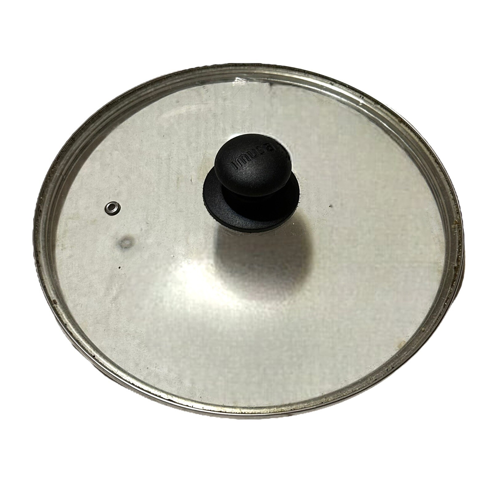 IMUSA Clear Glass Lid 10” LID ONLY Vent Black Handle