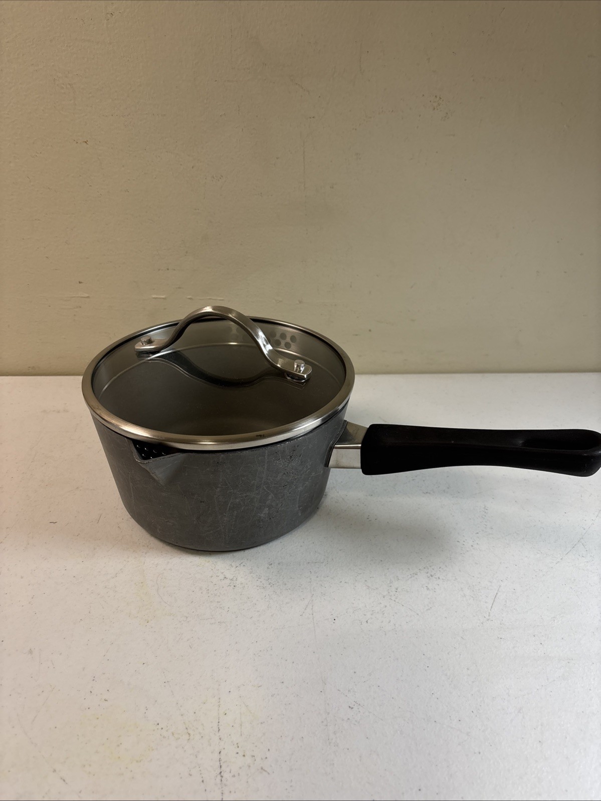 Scanpan 2 Qt Saucepan Pot Ceramic Titanium W/LID Denmark Pyrolux 2000 Non Stick