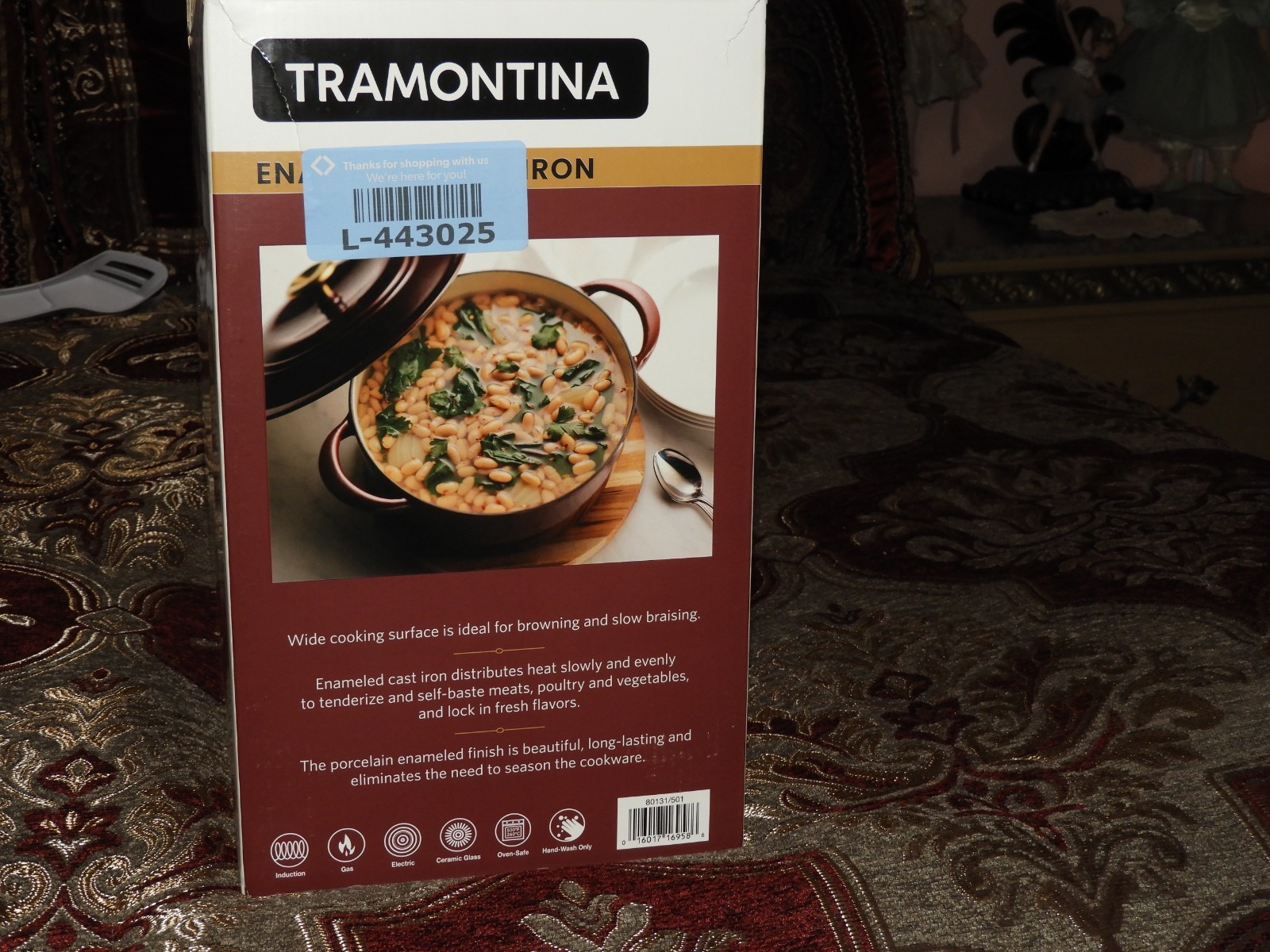 Tramontina 7 Quart Enameled Cast Iron Round Dutch Oven Burgundy