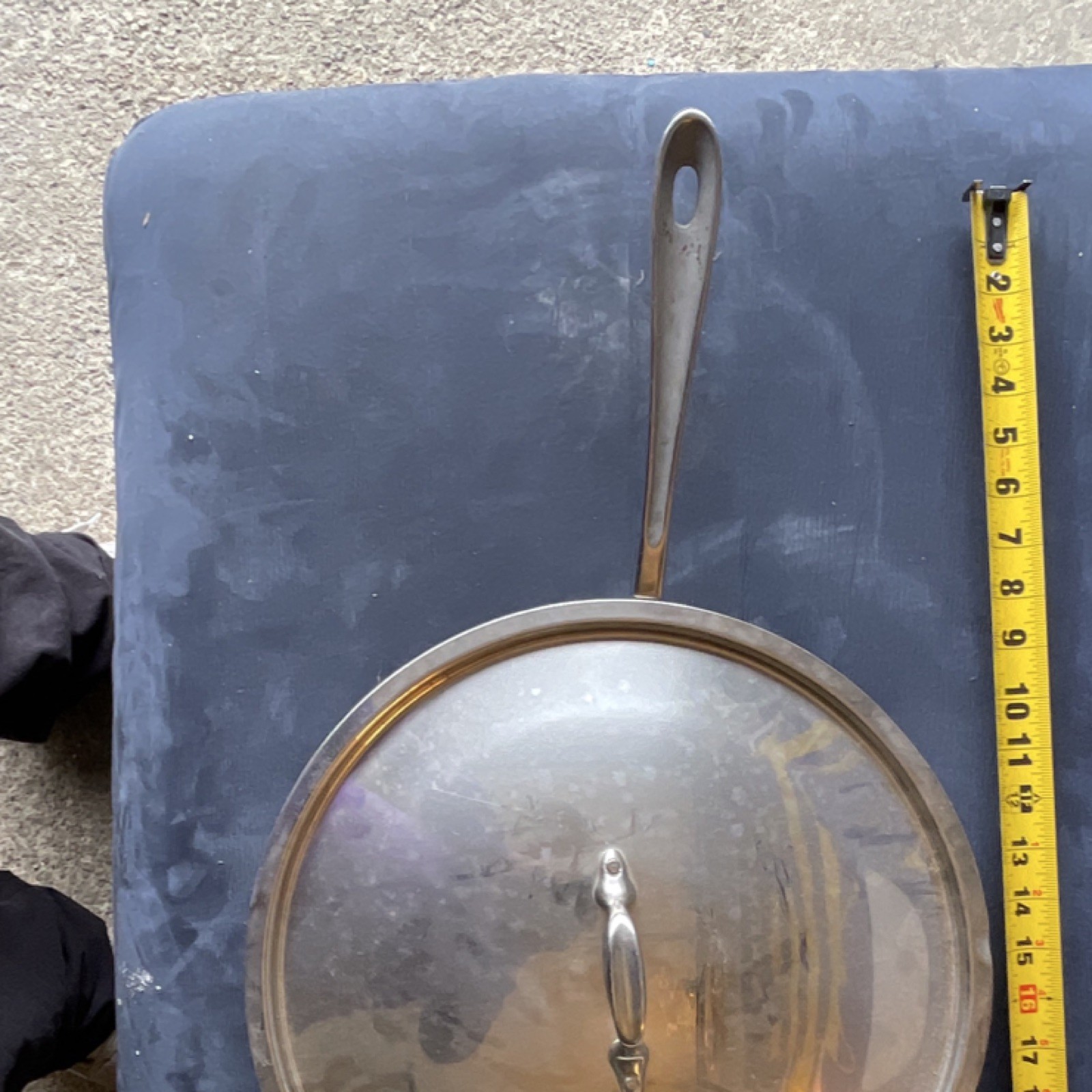 All-Clad Round Frying Pan Stainless Steel 12 in Silver With Lid Gas/Electric