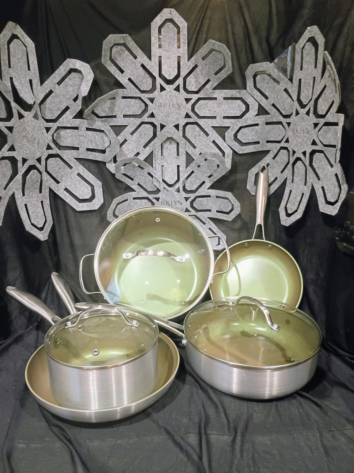 The Brooklyn Steel Co. Silver Ultraviolet Nonstick 8-Piece Cookware Set