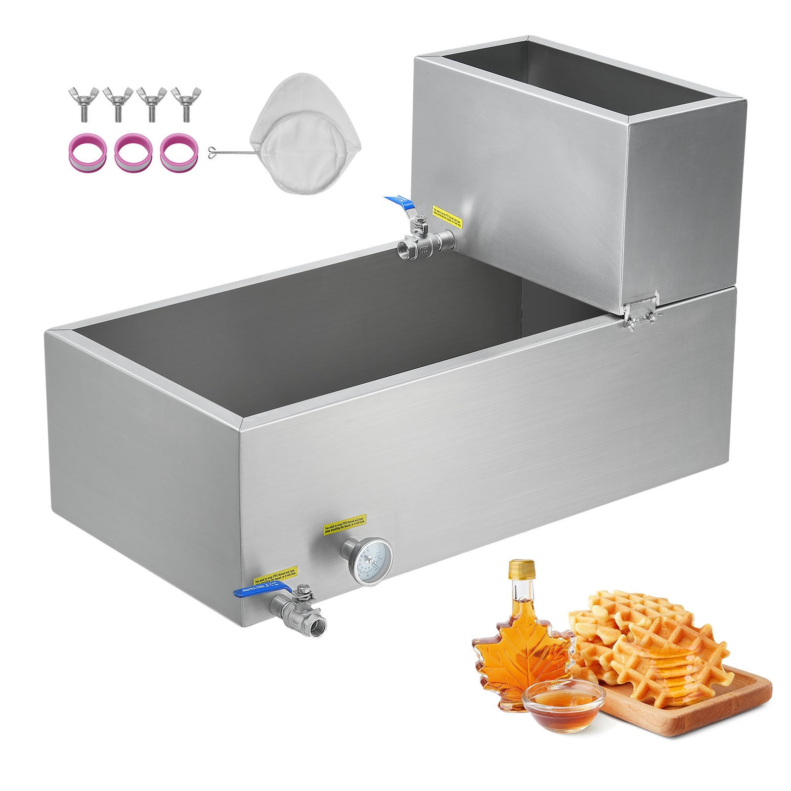 Uimoso Stainless Steel Maple Syrup Evaporator Pan with Valves and Thermometer