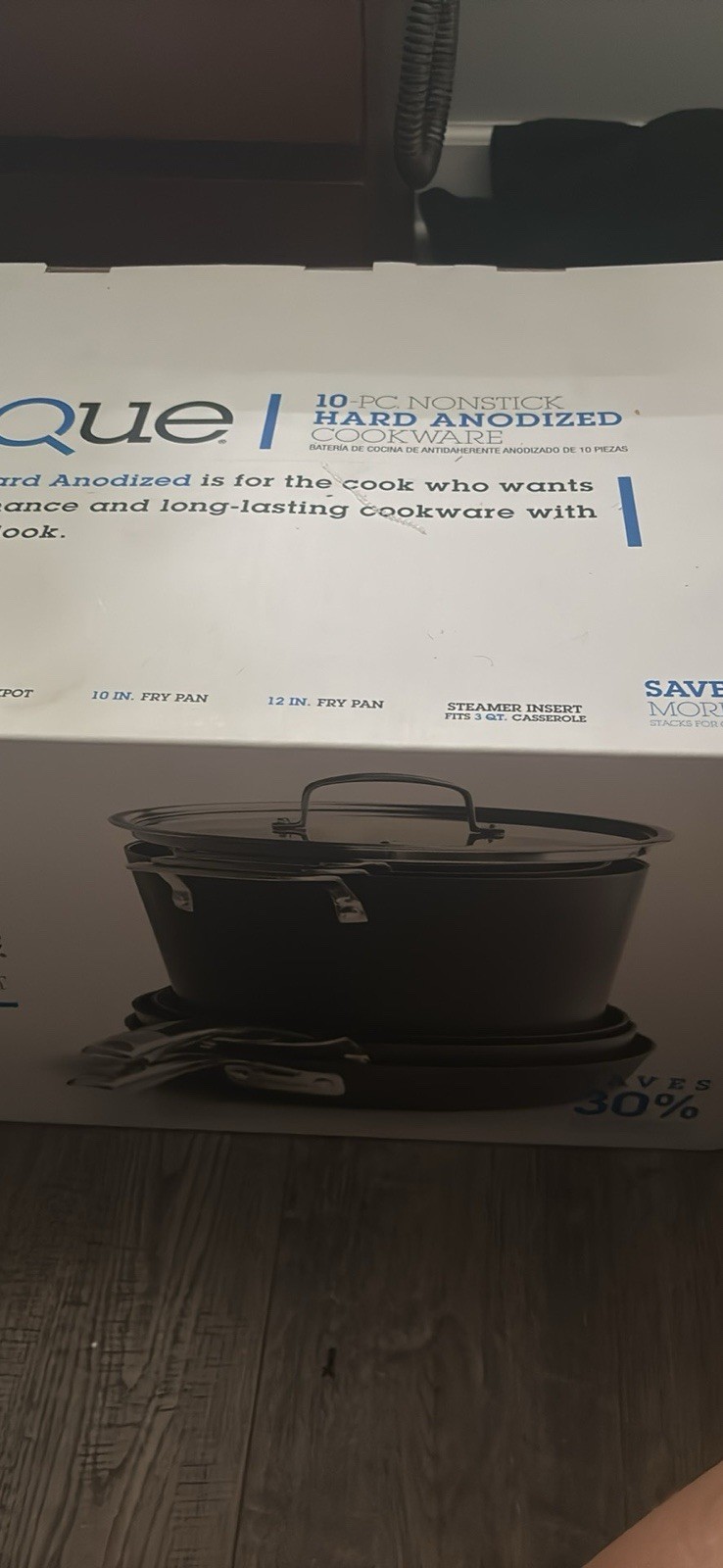 Belgique 10 Pc. Nonstick Hard Anodized Cookware Stackable Pots and Pans