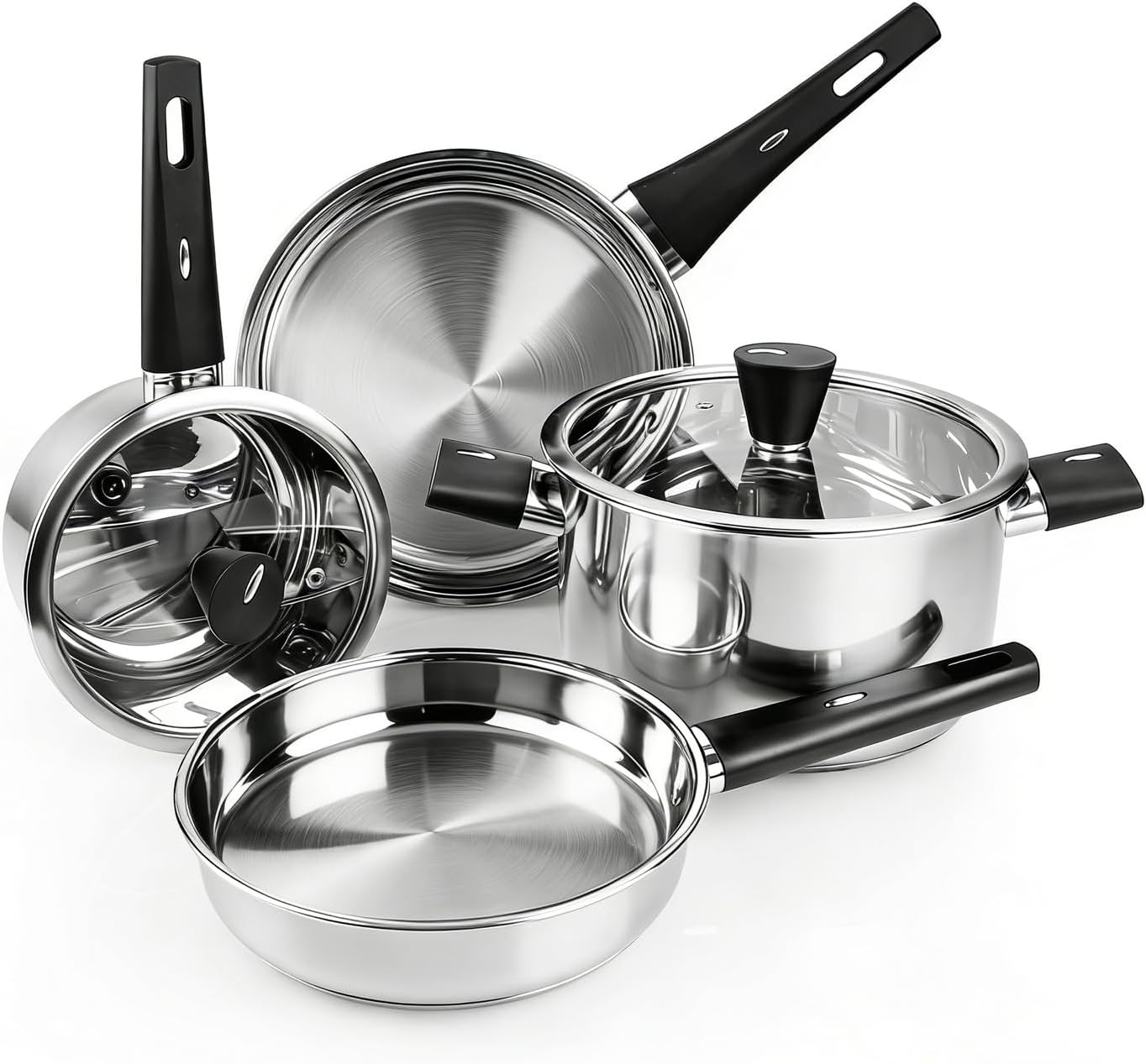 6pcs stainless steel non-toxic cookware set