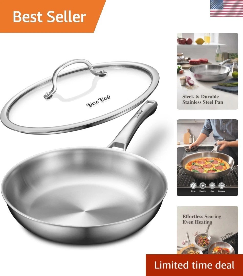 Ergonomic 12 Inch Non-Toxic Stainless Steel Pan – Perfect for All Cooking Styles