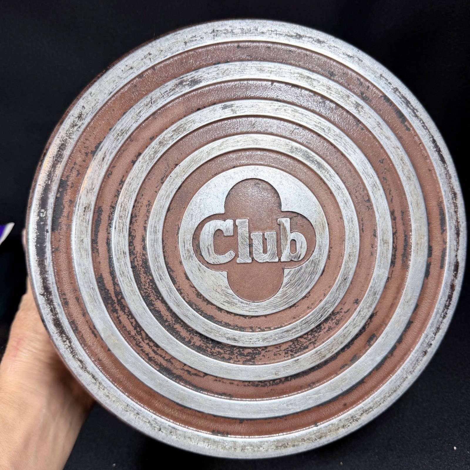 Vintage Club Aluminum Brown Dutch Oven 10In Cast Aluminum Pot with Lid Wood Knob