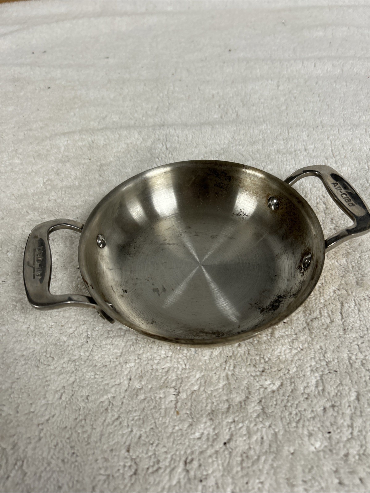 All-Clad Stainless Steel 6 Inch Mini Au Gratin Cooking Pan 2 Handle Pan Vintage