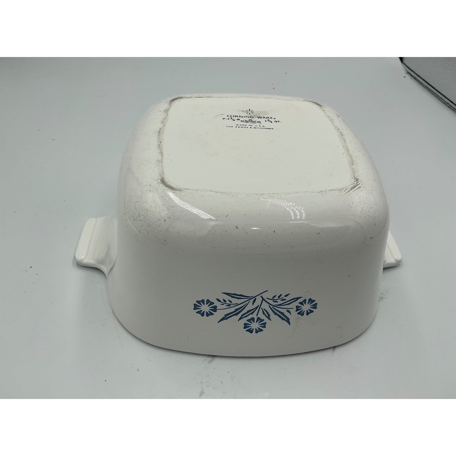 Vintage Corning Ware Blue Cornflower Casserole Dish P-1 3/4-B 1.75 QT White