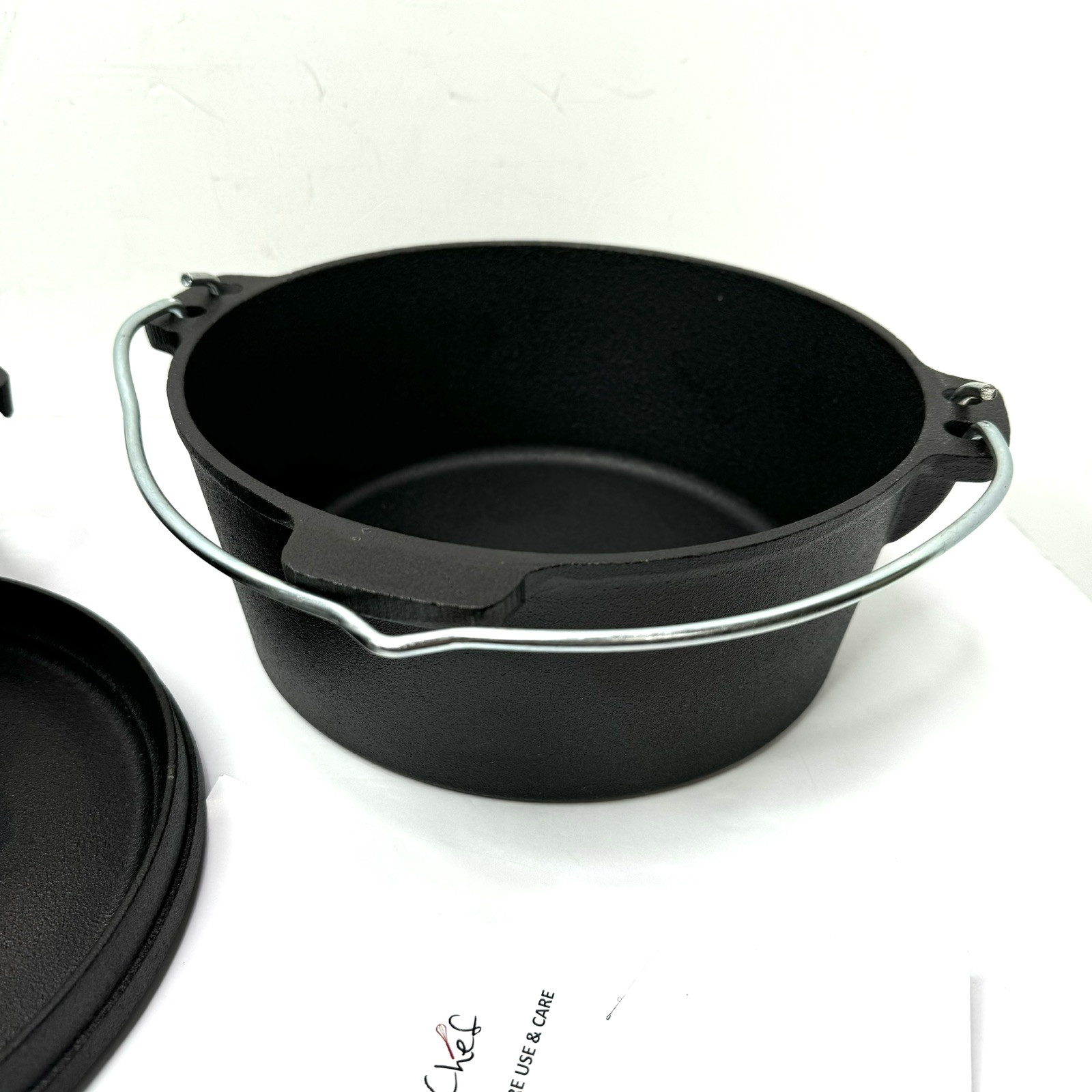 MegaChef Assorted Pre-Seasoned OVEN SAFE, Cast Iron Cookware Set,3 Piece, Black