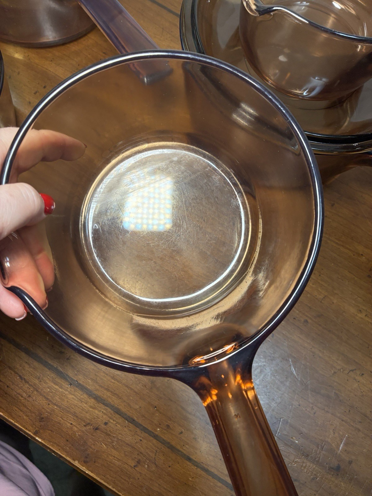 Vintage Corning Ware Amber Vision 10p 4 Sizes Sauce Pans Double Boiler USA