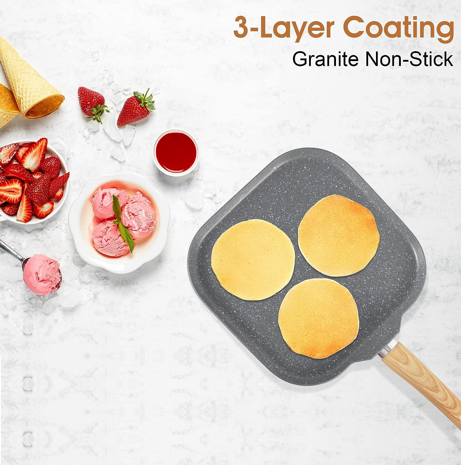 17 PCS Pots and Pans Set Nonstick Induction Cookware Set Granite Coated Pot Set