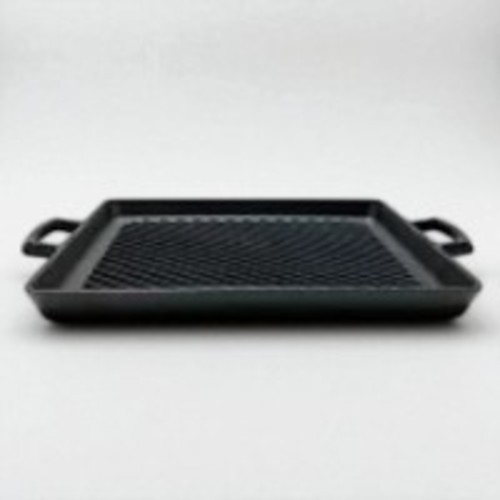 IWACHU Nambu Tekki Square Oil Plate Grill Cast Iron Pan Japan 27×23cm BBQ Steak