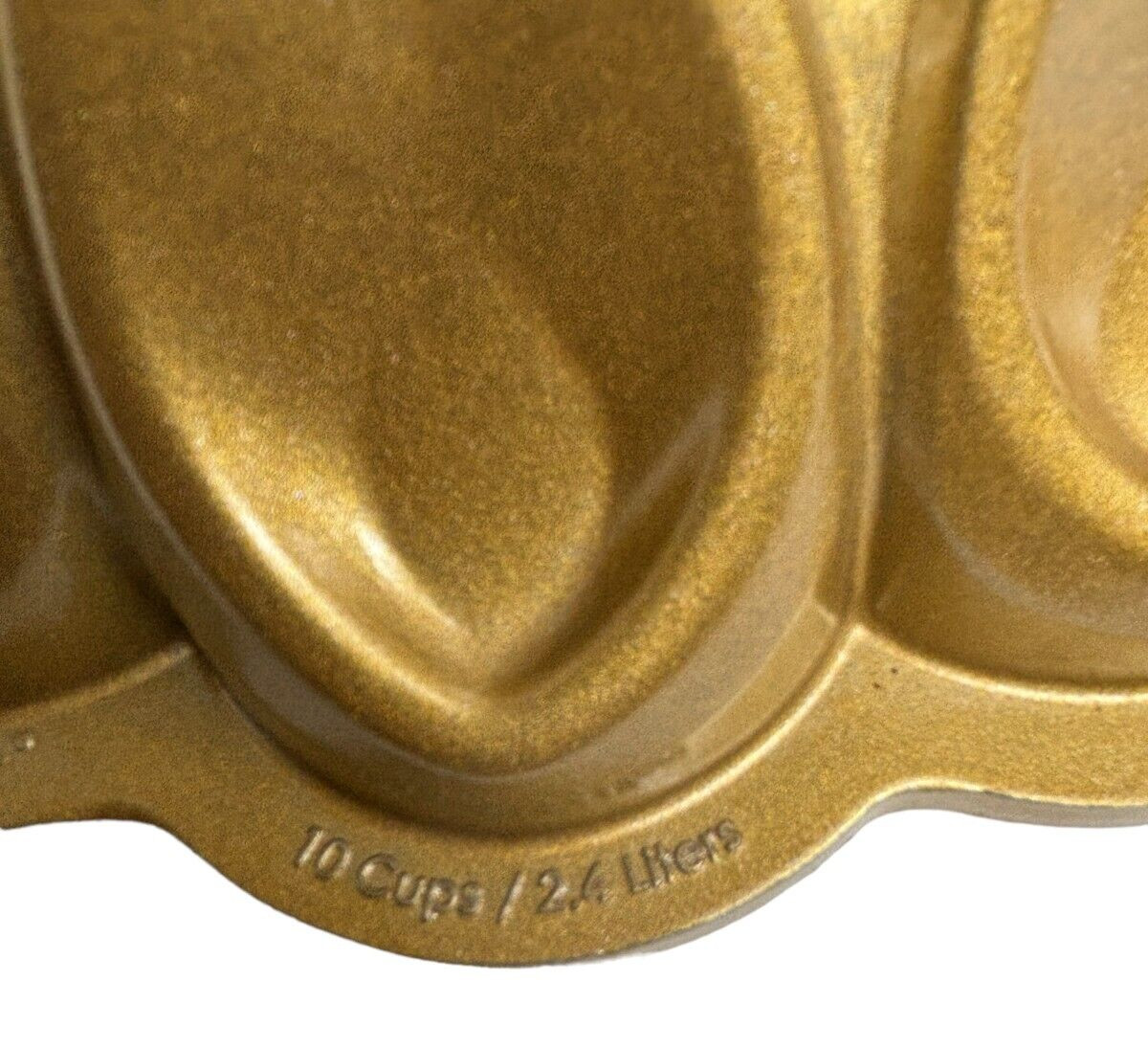 Nordic Ware Crown Bundt Pan 10 Cups Gold and Silver Color