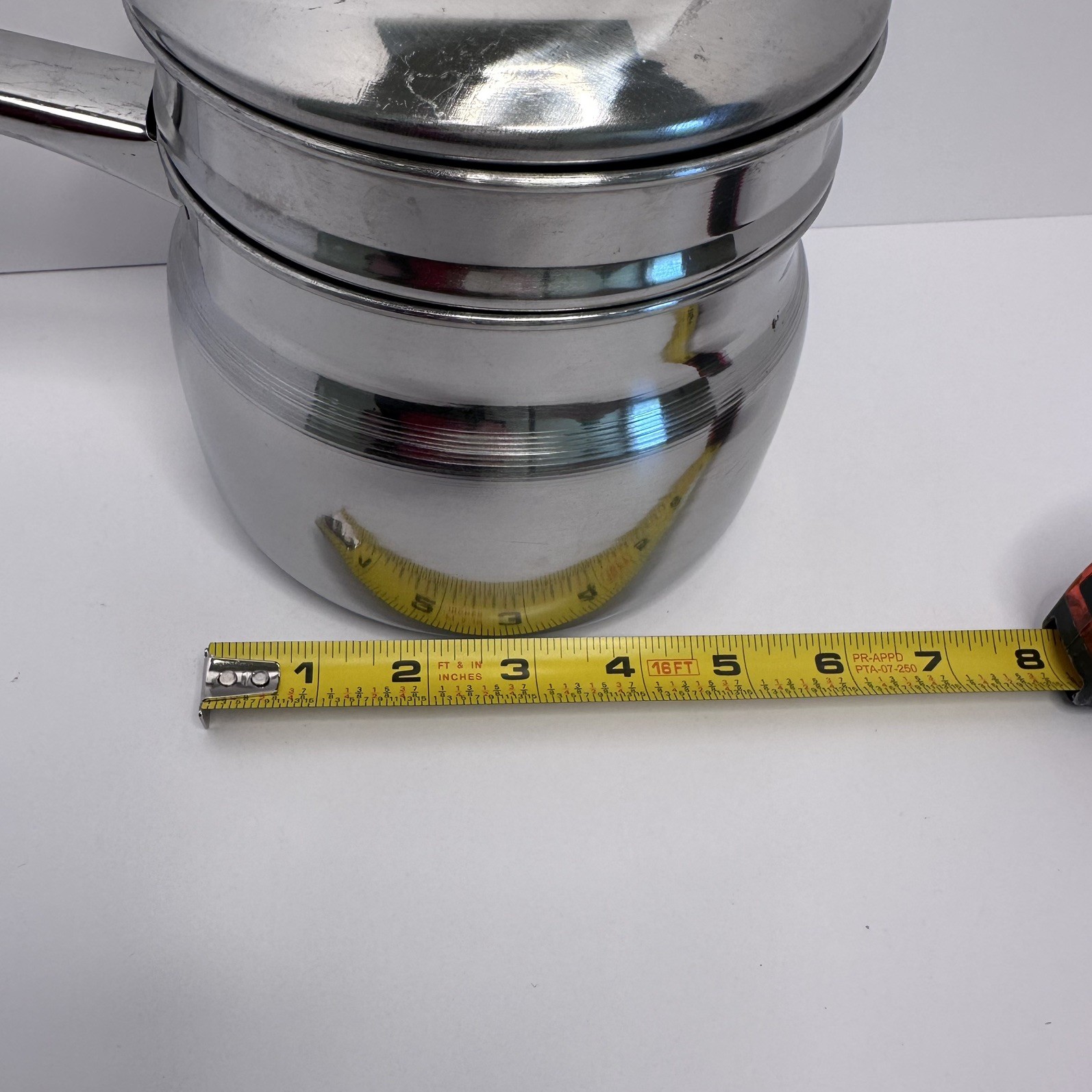 Stainless Steel Double Boiler 3 Pc Metro Made In Korea Used Good Cond Vintage