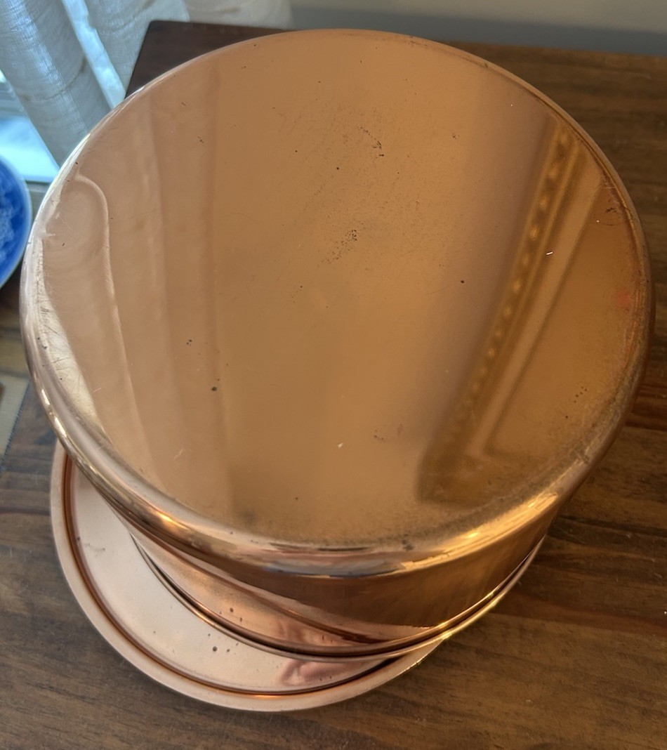 Copper Round Stockpot With Lid Missing Handle