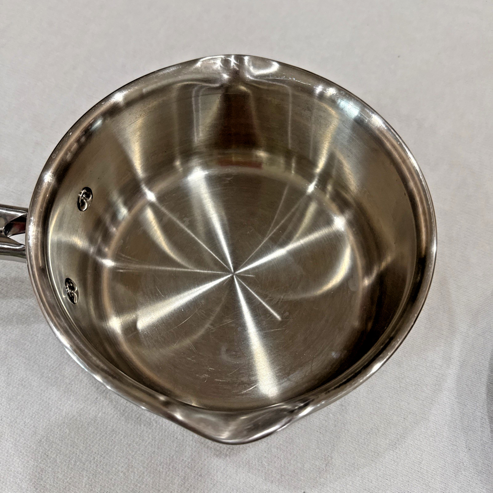 WEAREVER Stainless 1.5 Qt Double Spout/Strainer in Lid Sauce Pan Quality Pot