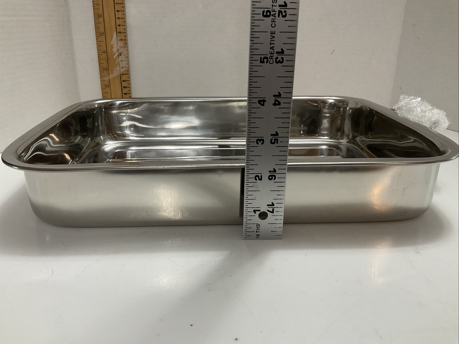 NEW BASIC ESSENTIALS ROASTER PAN & RACK STAINLESS STEEL NIB