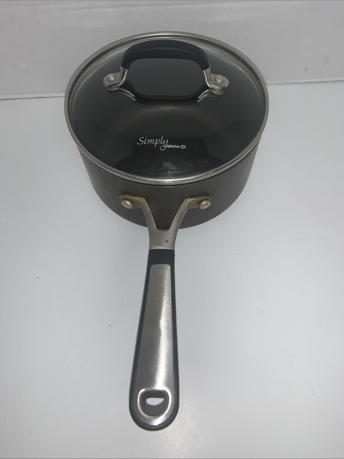 Calphalon 2qt 2 Quart Saucepan with Clear Glass Lid Nonstick Pan #8702