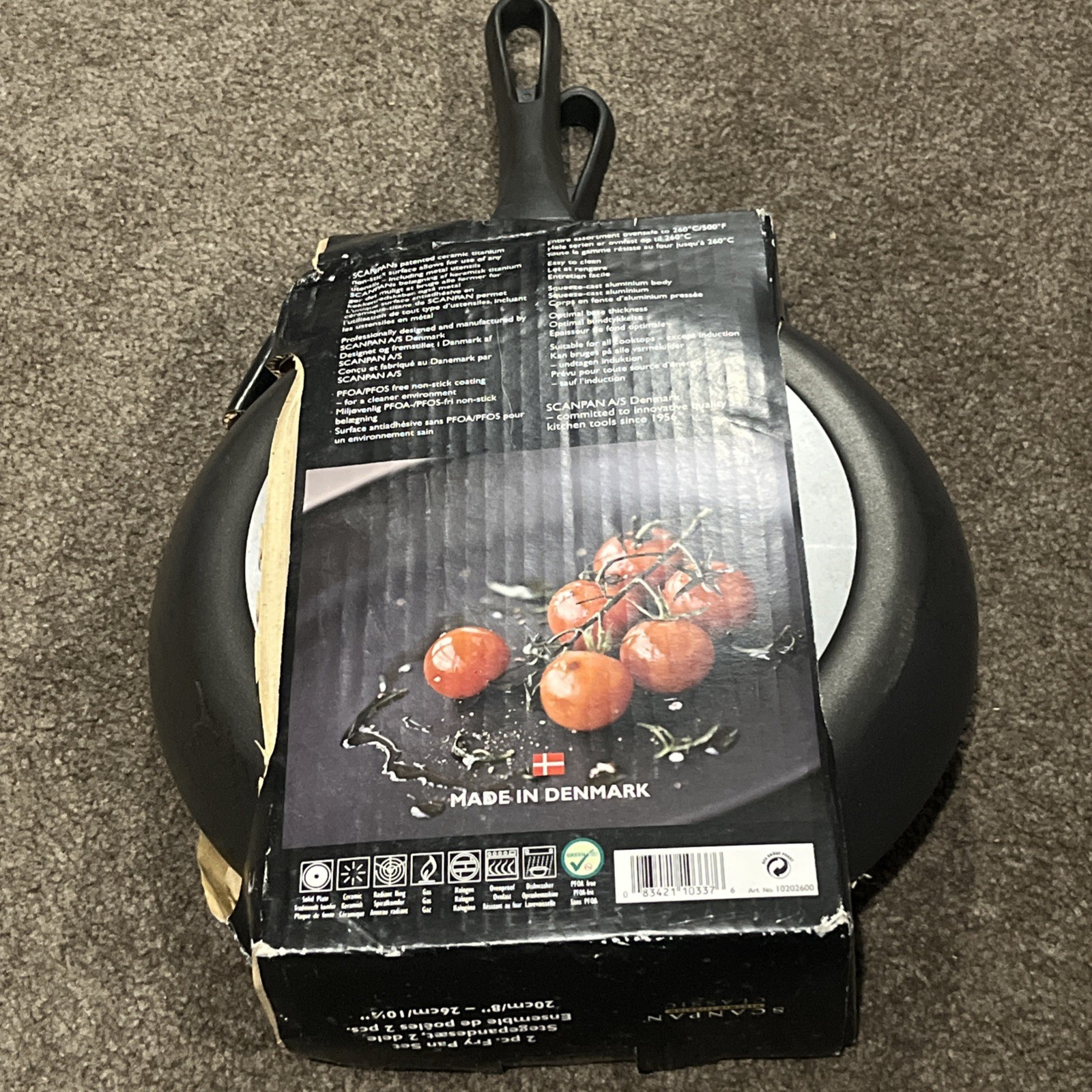 New SCANPAN Classic Ceramic Titanium 2 Pc Non Stick Frypan Set 20cm 26cm Denmark