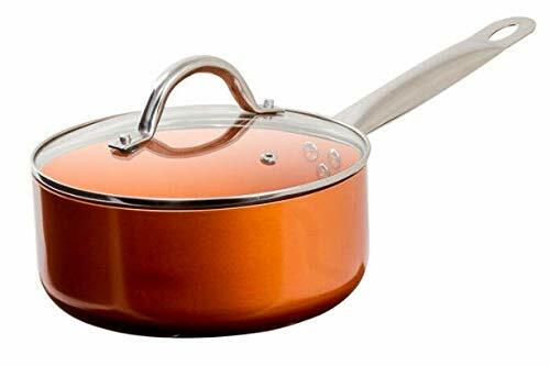 12 Piece Copper Ceramic Nonstick Cookware Set Fry Sauce Pan Casserole Fryer I…