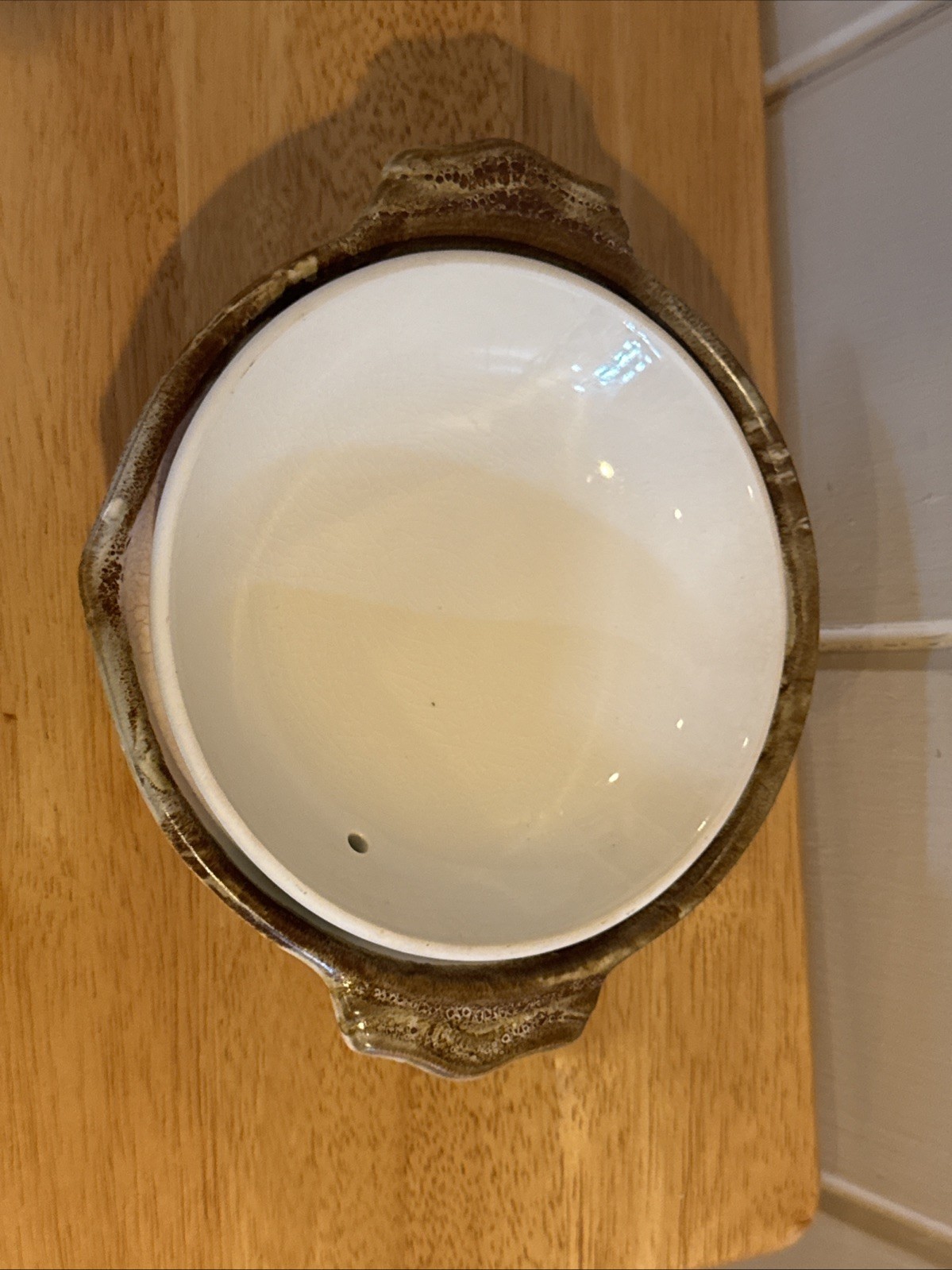 Japanese DONABE Earthen Clay Pot Hand-painted Rice Pottery Vtg