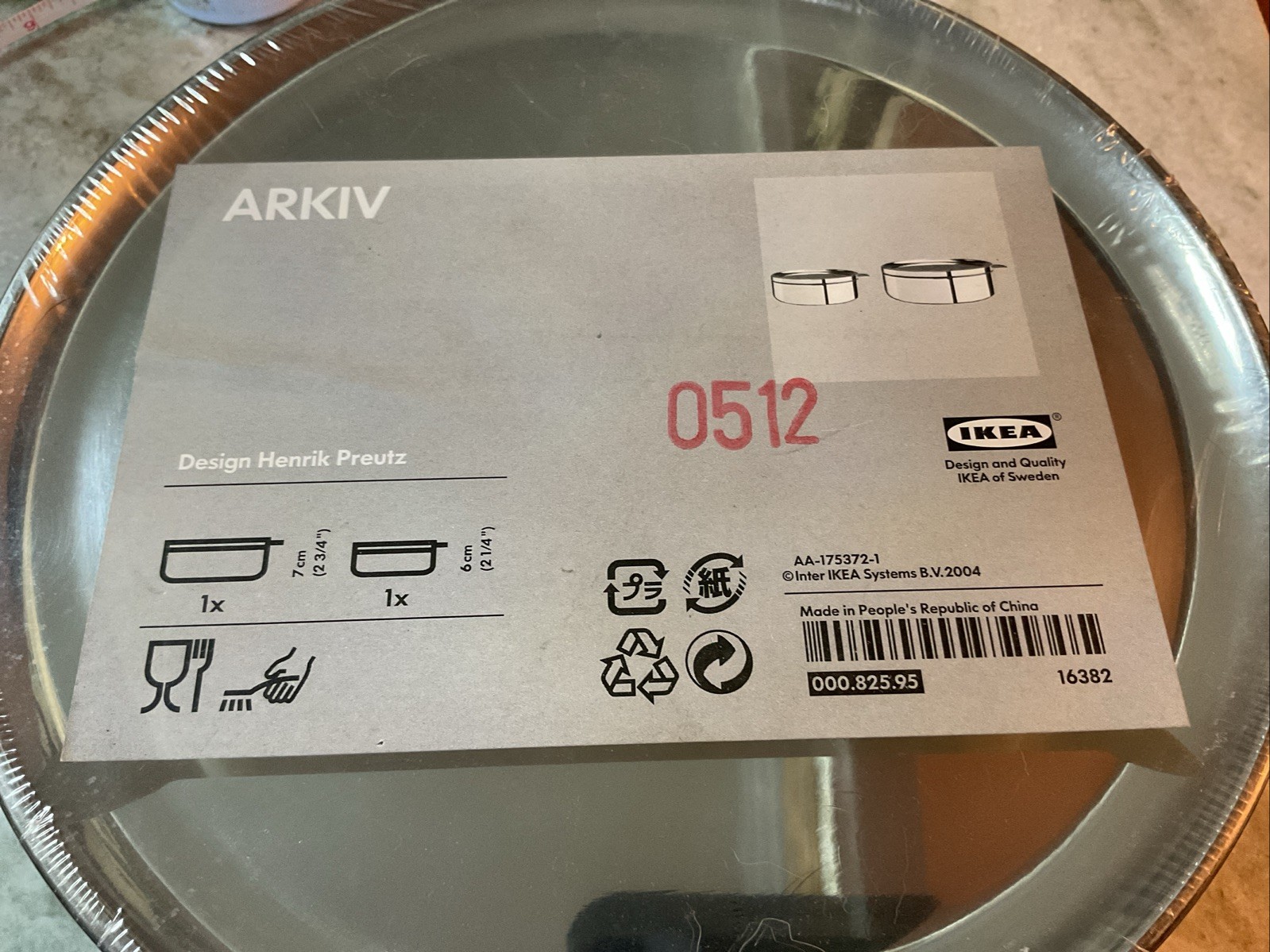 IKEA ARKIV Set of 2 Metal Pots with Lids 7 Cm and 6 Cm Stainless Steel New NIB