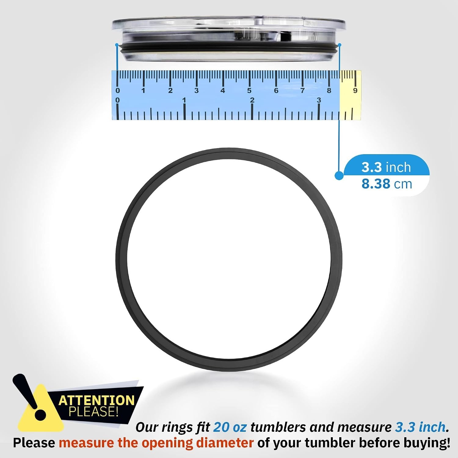 4 Pack – 20 & 10 oz Replacement Rubber Lid Rings, 3.3 Inch Diameter Gasket Se…