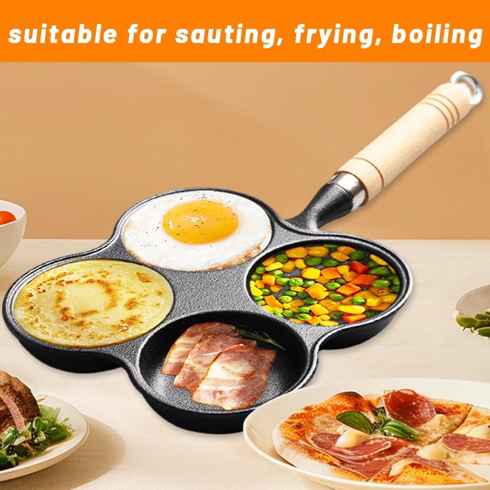 4 Cup Eggs Pan Diameter 8cm Depth 2.2cm Cast Iron Fried Egg Pan Pancake Pan